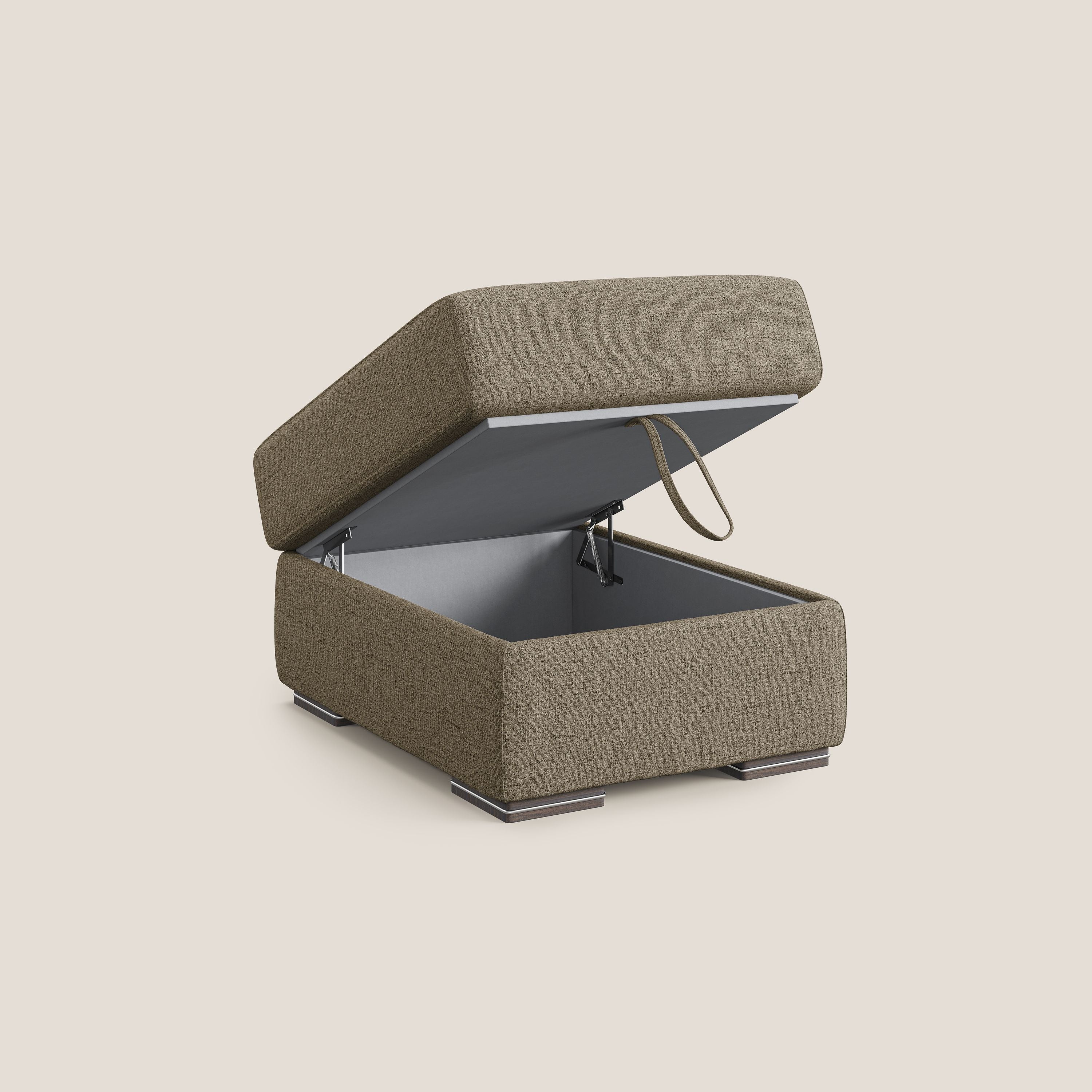Sun pouf apribile contenitore in tessuto impermeabile fiammato T03 marrone - divani.store