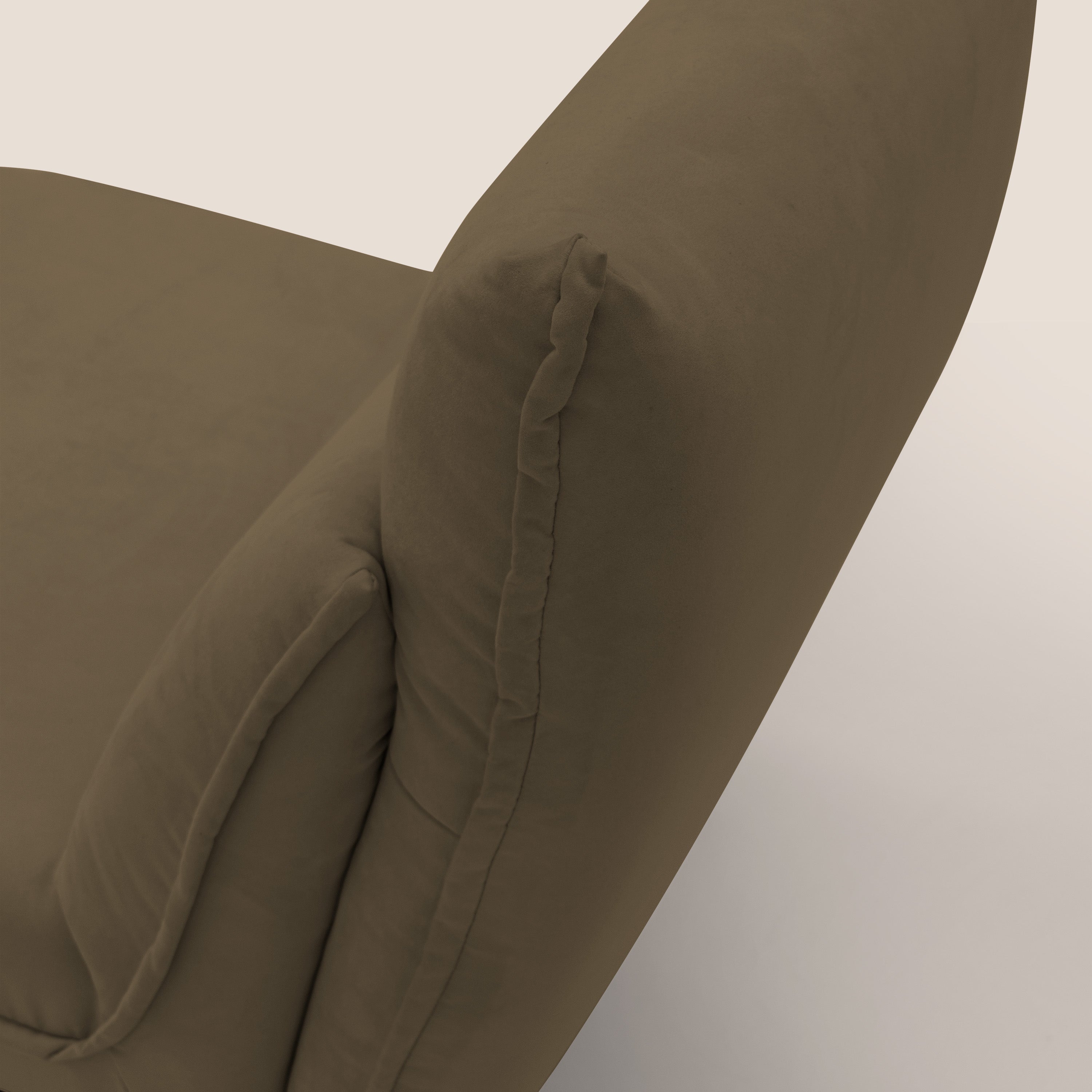Tessa Poltroncina dal design moderno in morbida microfibra smacchiabile T11 marrone - divani.store