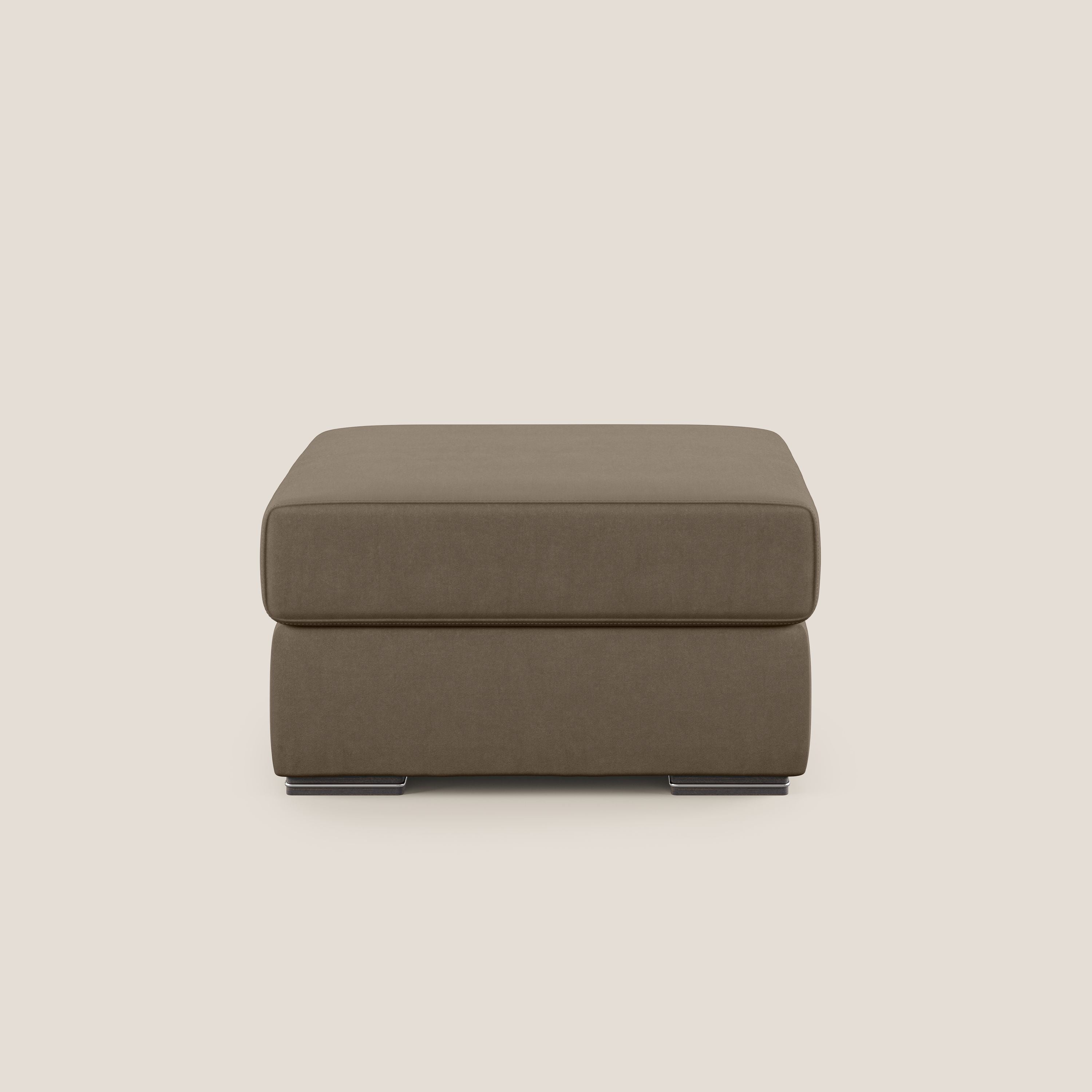 Sun pouf apribile contenitore in microfibra smacchiabile T11 marrone - divani.store