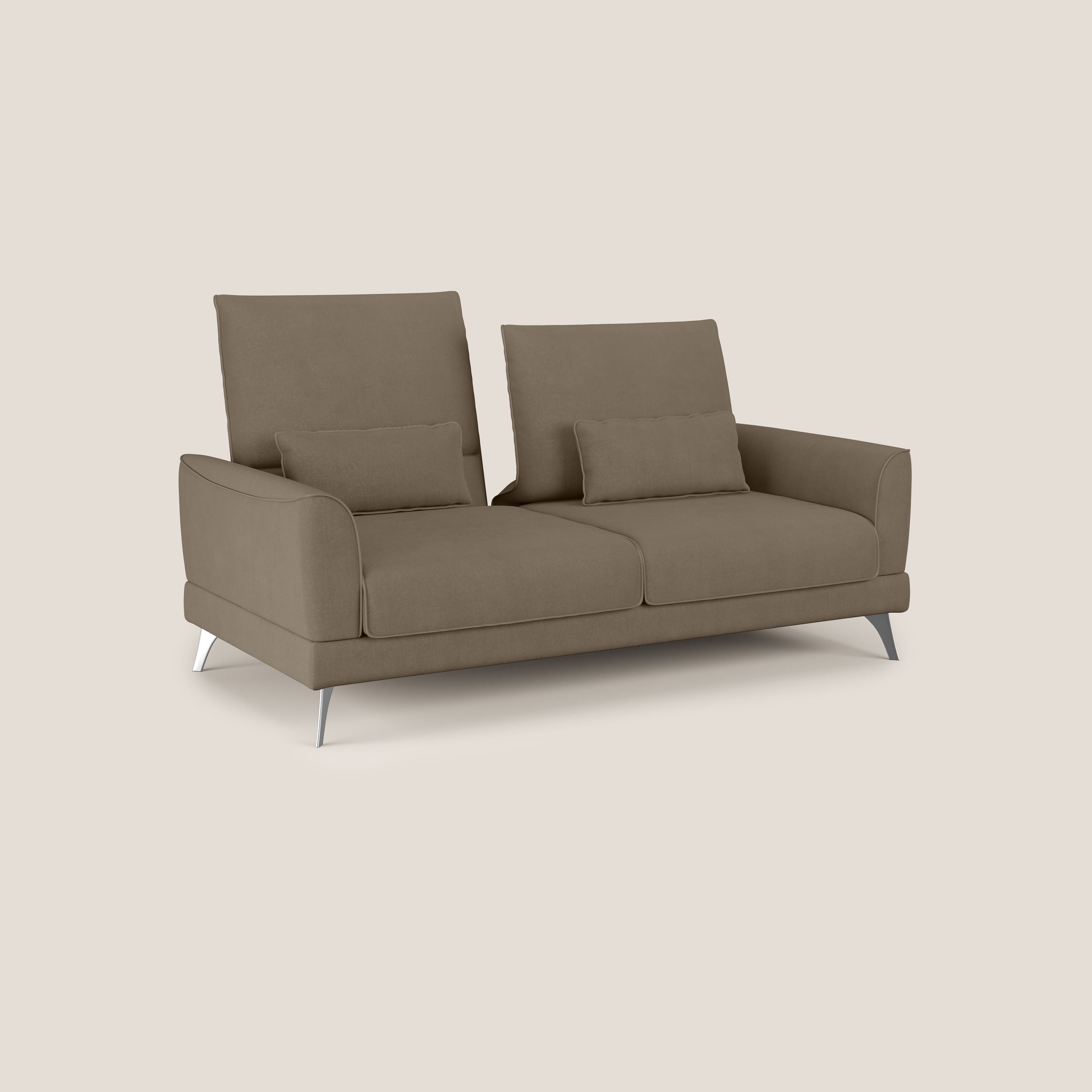 Tommy Divano relax con schienali traslanti in microfibra smacchiabile T11 marrone - divani.store