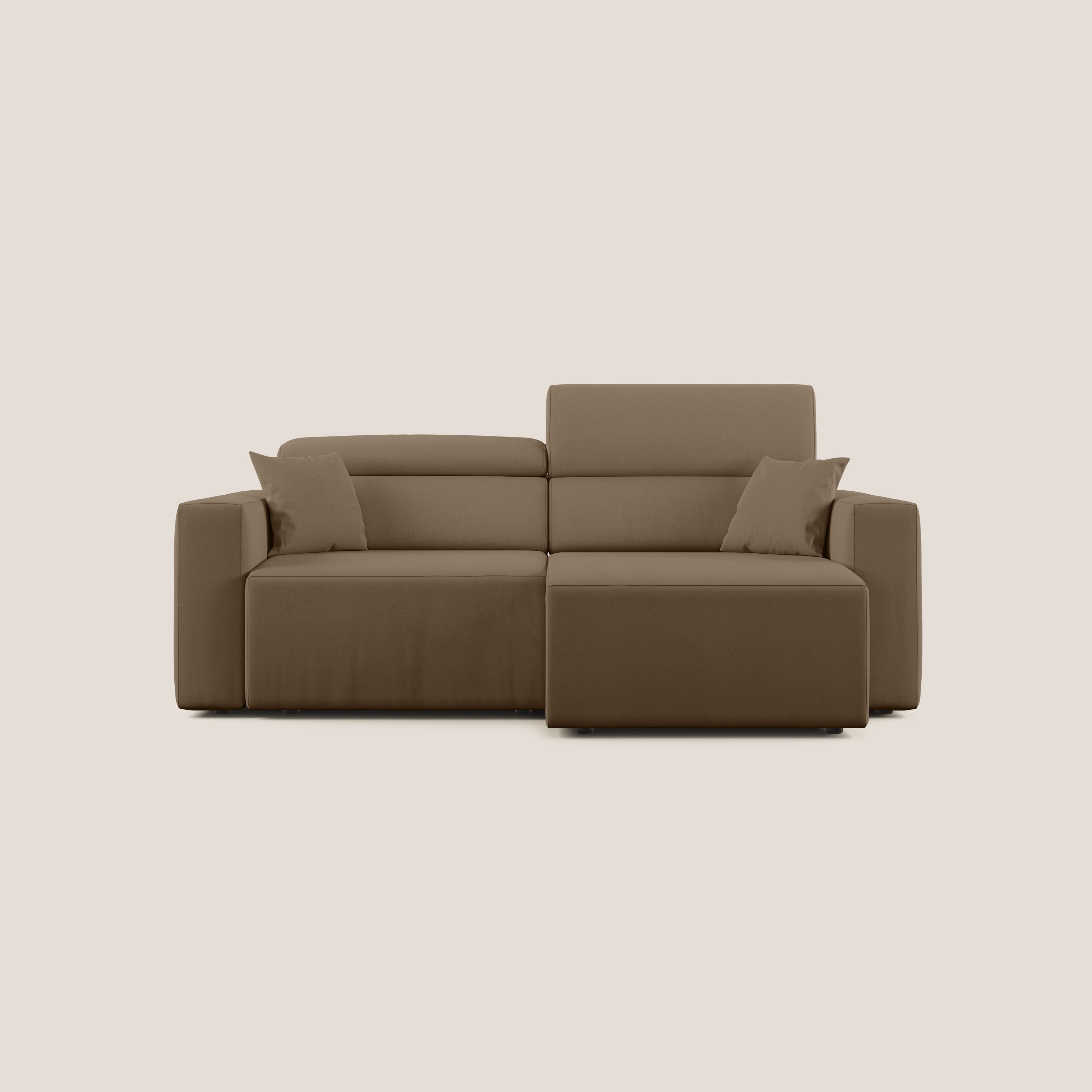 Orwell divano con seduta estraibile in microfibra smacchiabile T11 marrone - divani.store