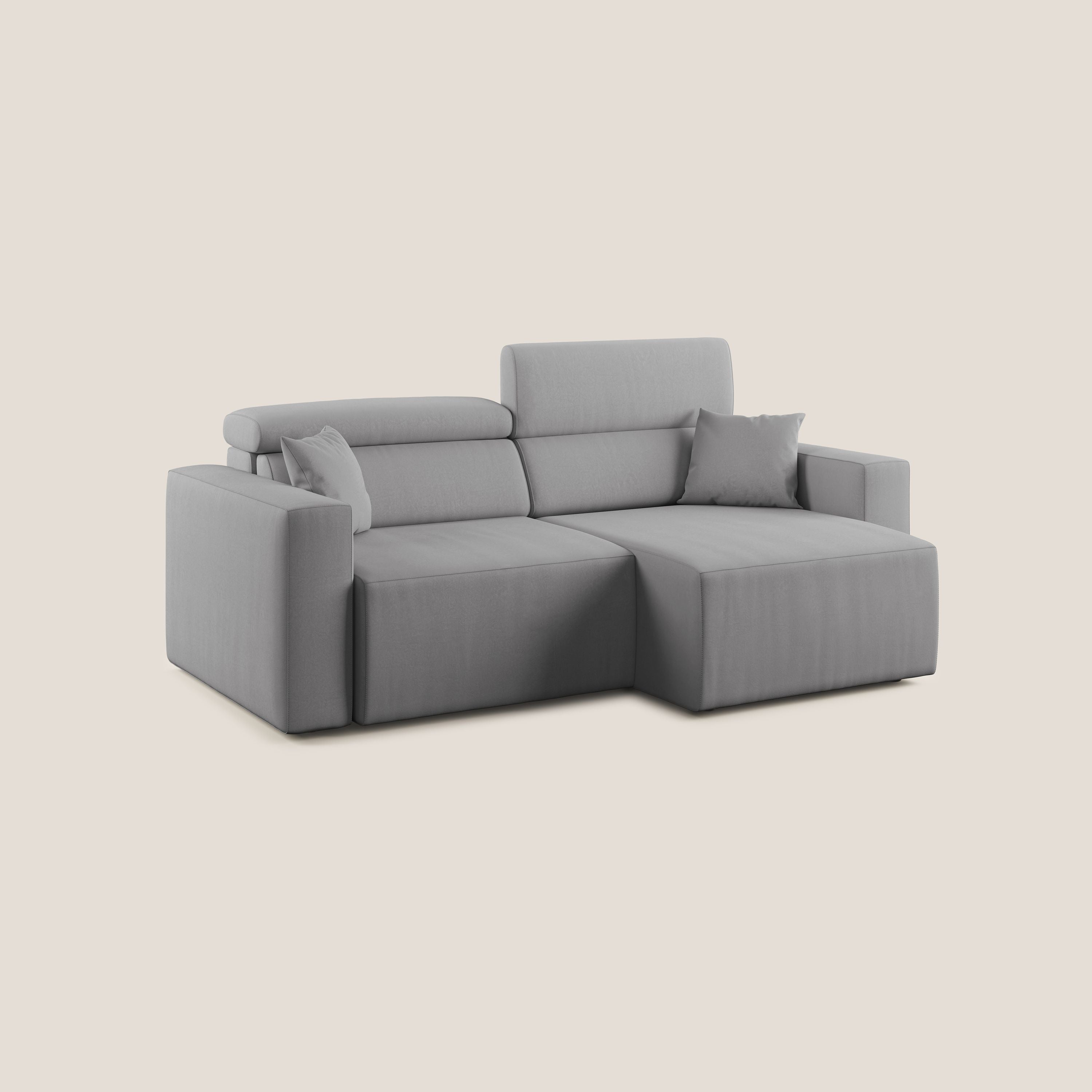 Orwell divano con seduta estraibile in microfibra smacchiabile T11 grigio - divani.store