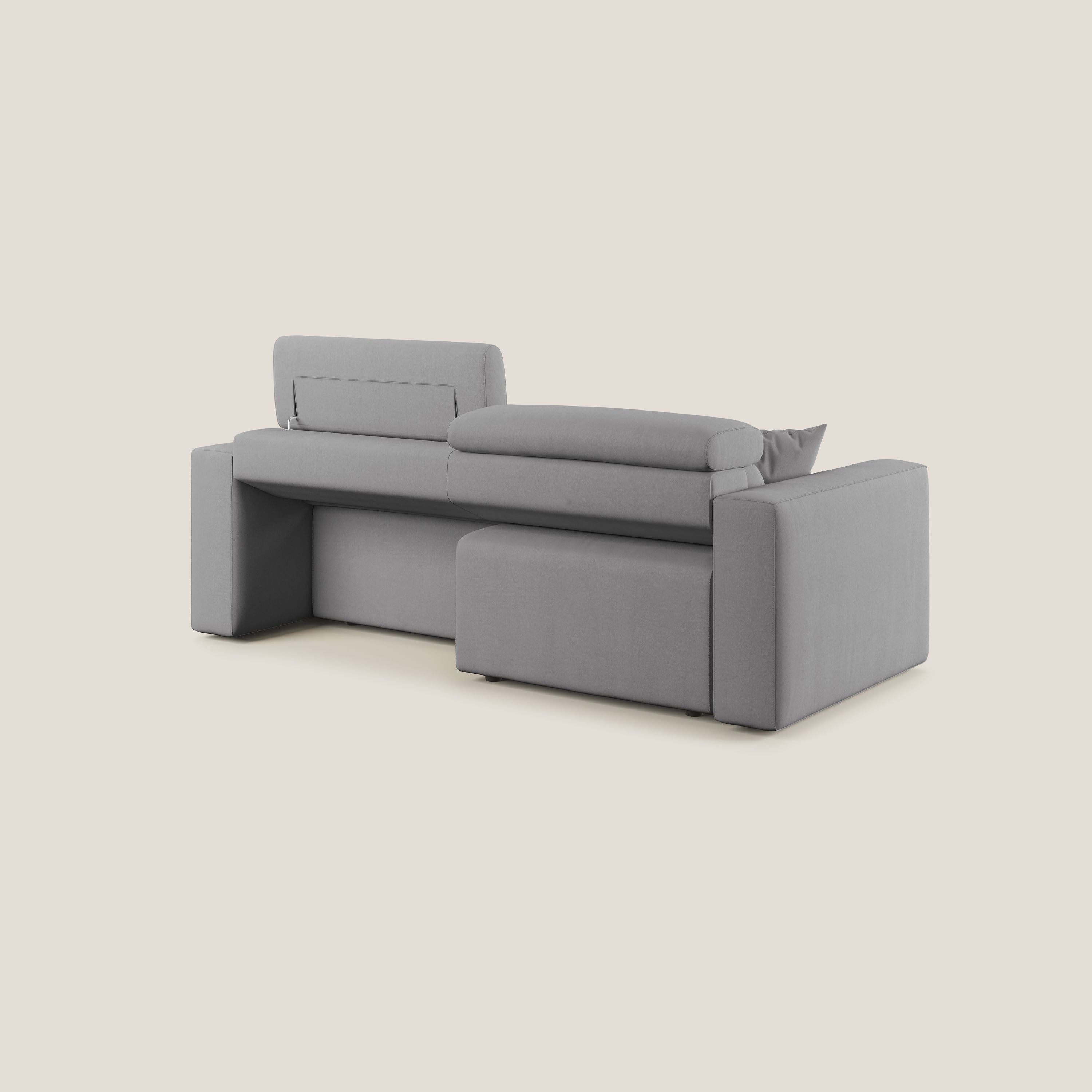 Orwell divano con seduta estraibile in microfibra smacchiabile T11 grigio - divani.store