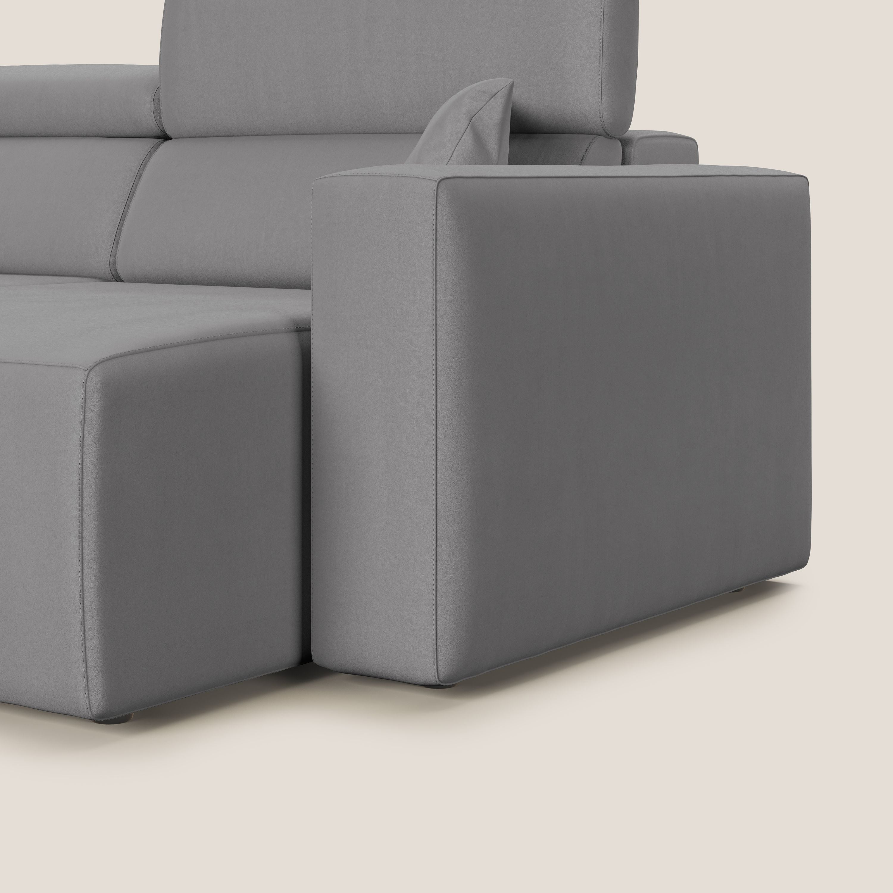 Orwell divano con seduta estraibile in microfibra smacchiabile T11 grigio - divani.store
