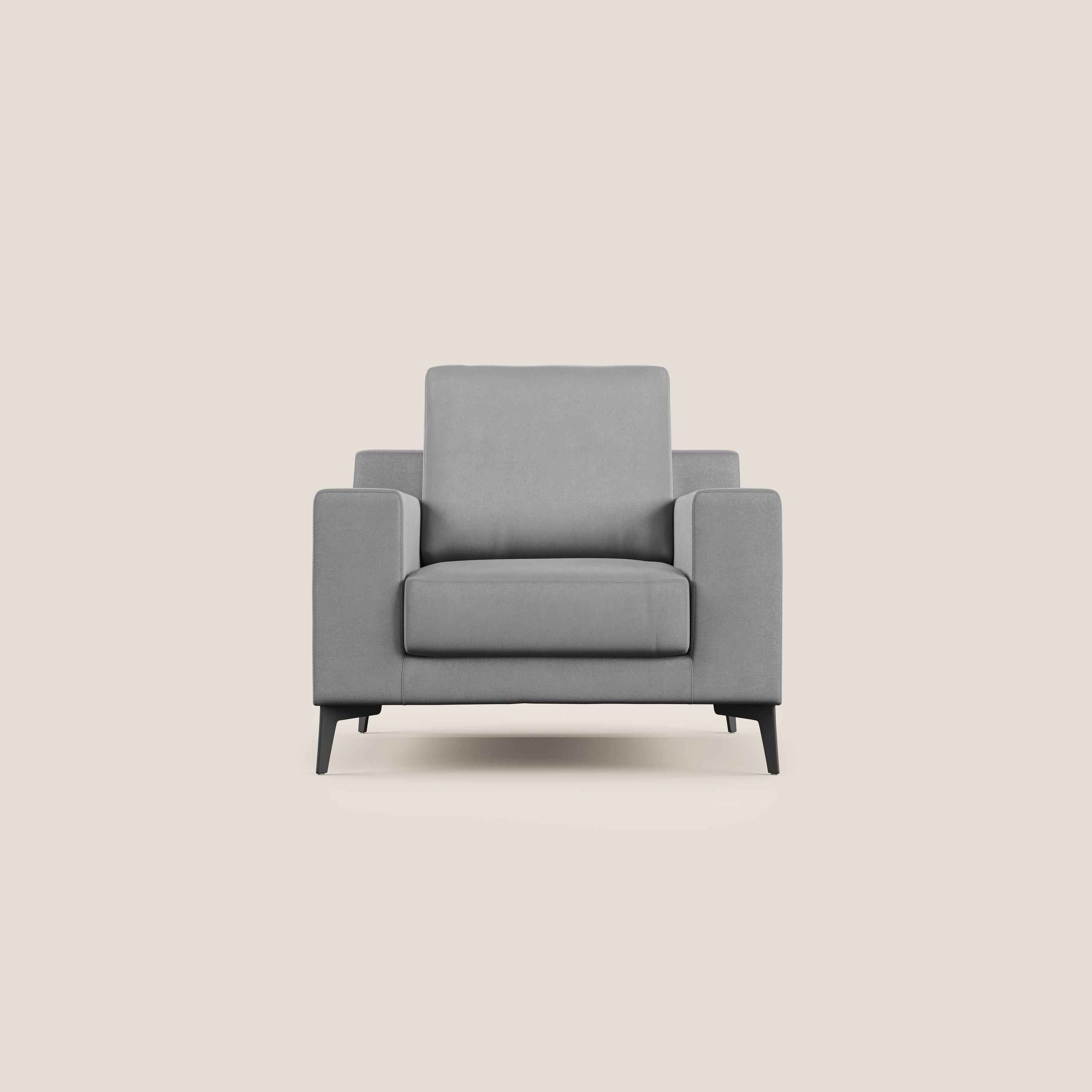 Prestige poltroncina moderna in microfibra smacchiabile T11 grigio - divani.store
