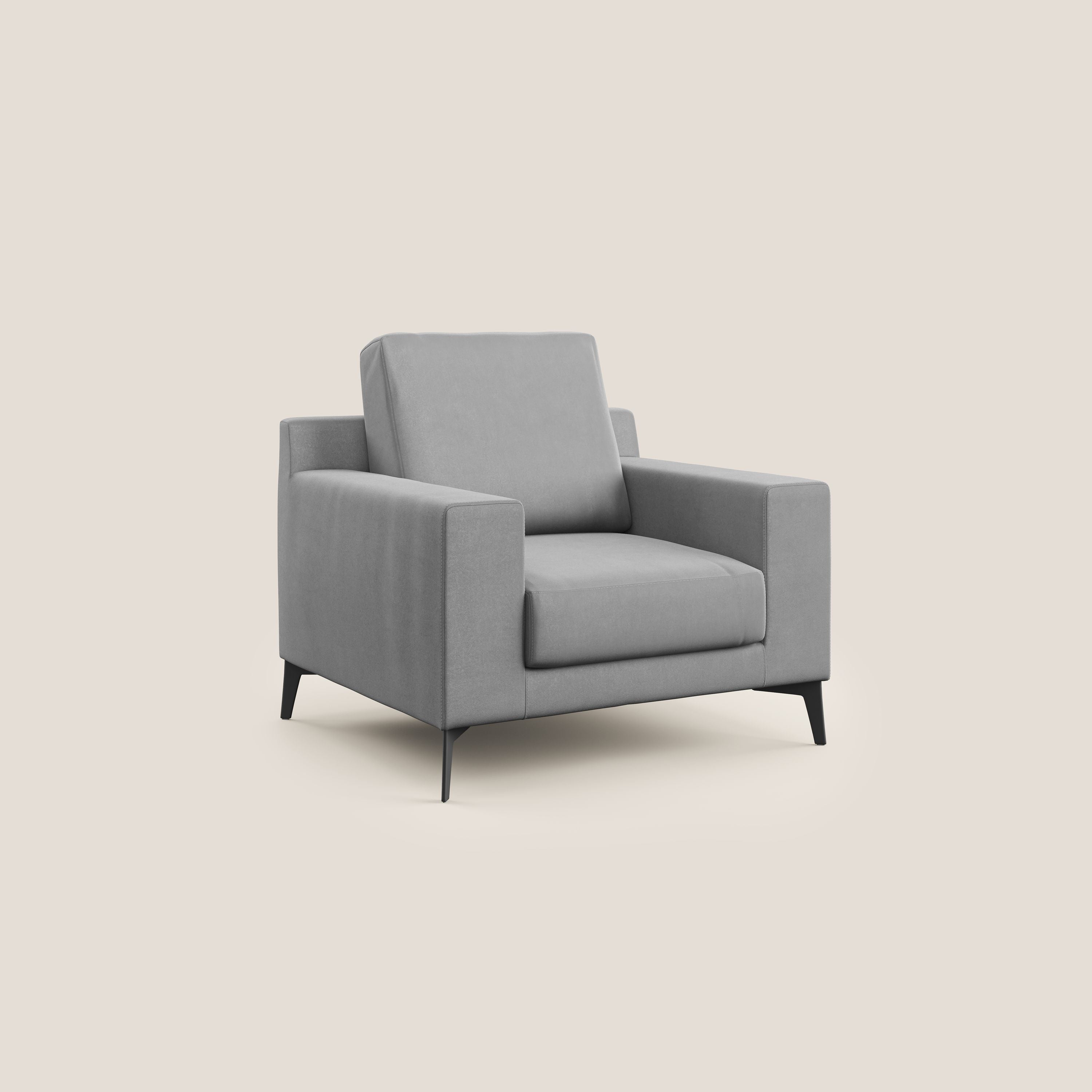 Prestige poltroncina moderna in microfibra smacchiabile T11 grigio - divani.store