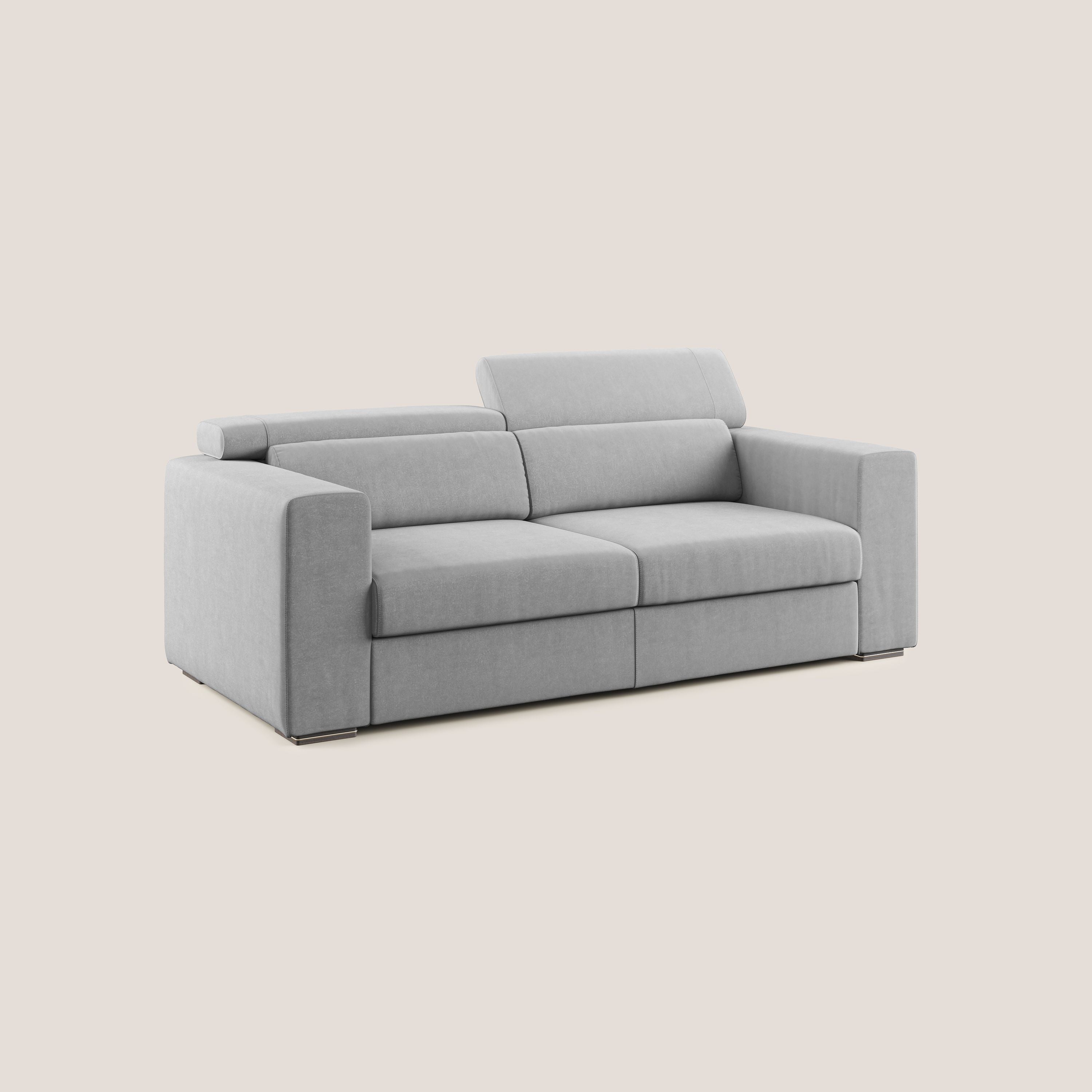 Vegas divano con poggiatesta reclinabili in microfibra smacchiabile T11 grigio - divani.store