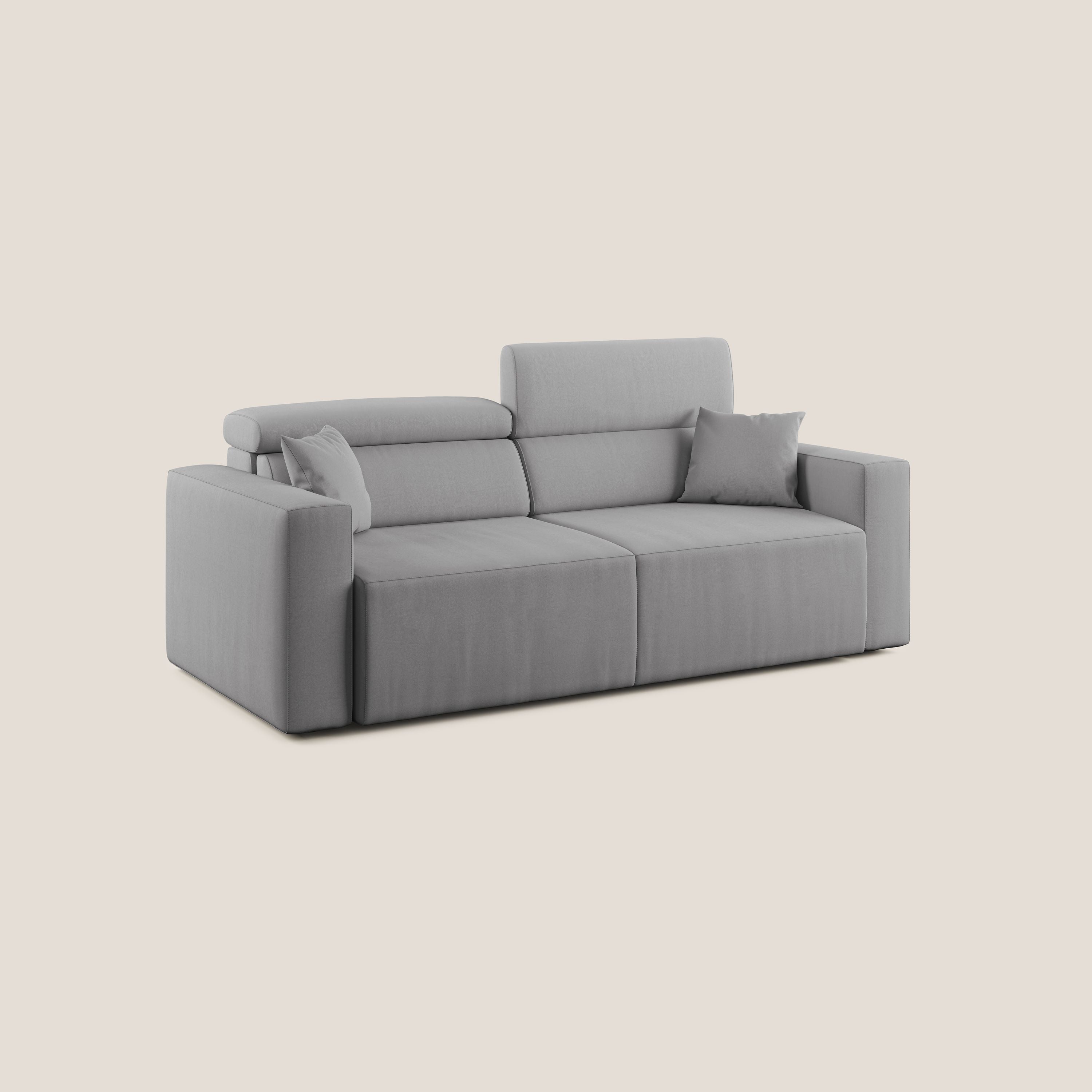 Orwell divano con seduta estraibile in microfibra smacchiabile T11 grigio - divani.store