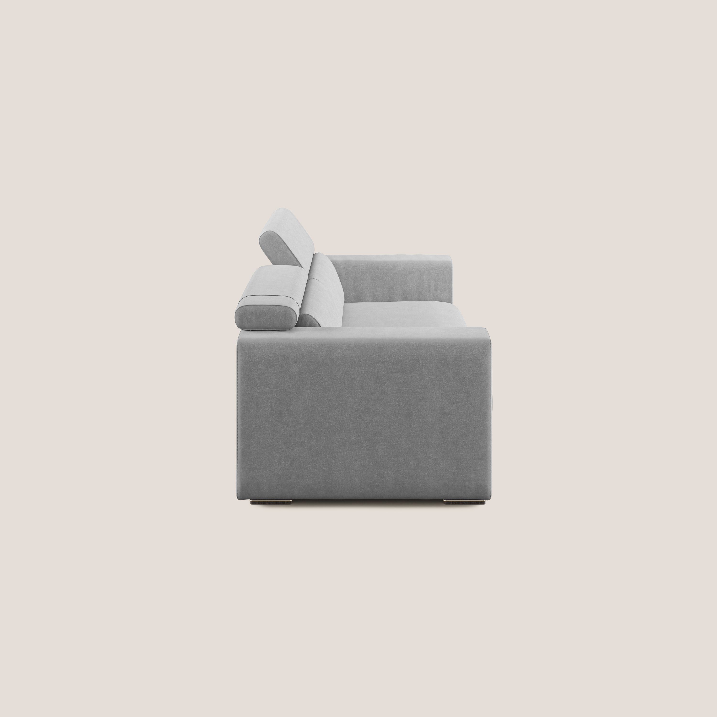 Vegas divano con poggiatesta reclinabili in microfibra smacchiabile T11 grigio - divani.store