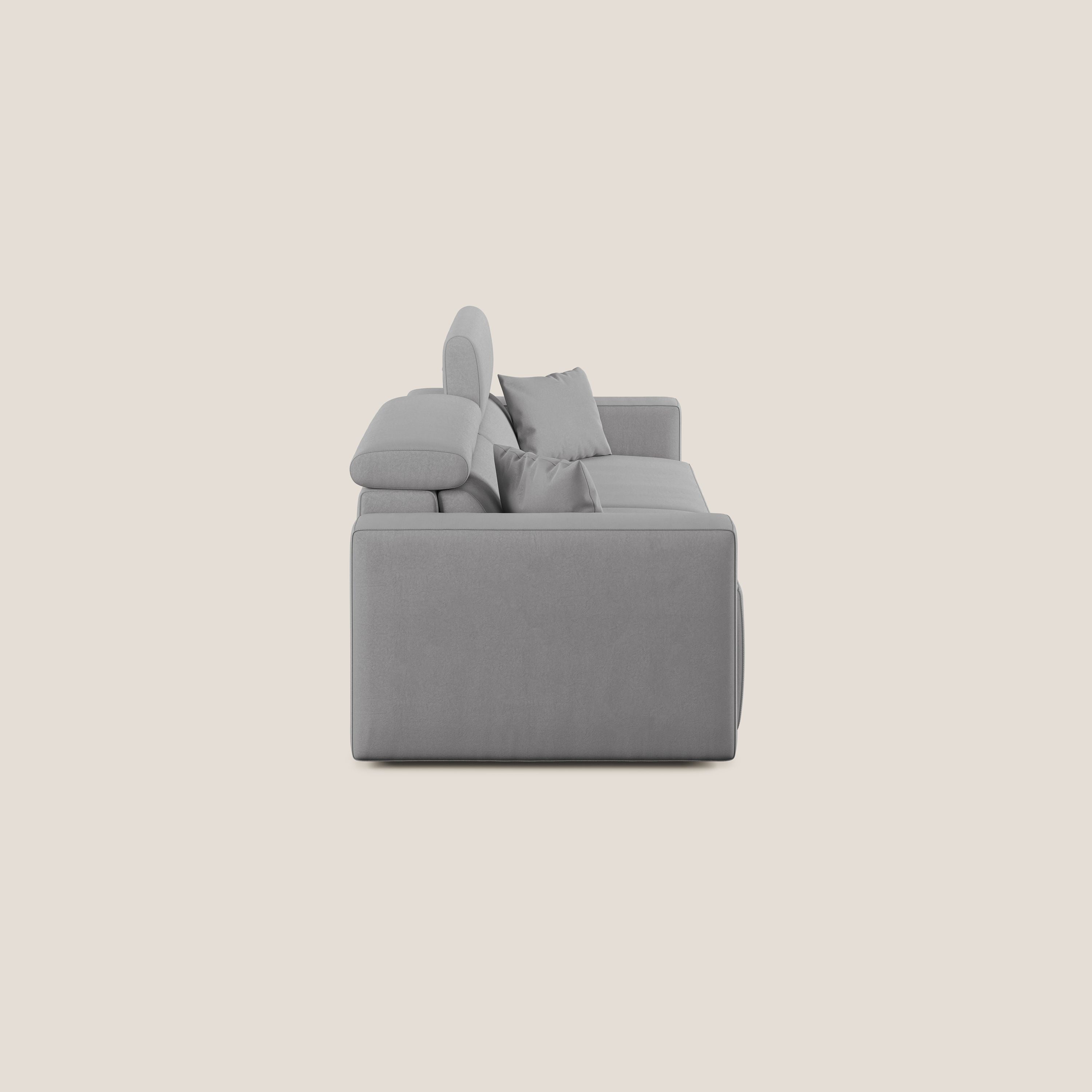 Orwell divano con seduta estraibile in microfibra smacchiabile T11 grigio - divani.store