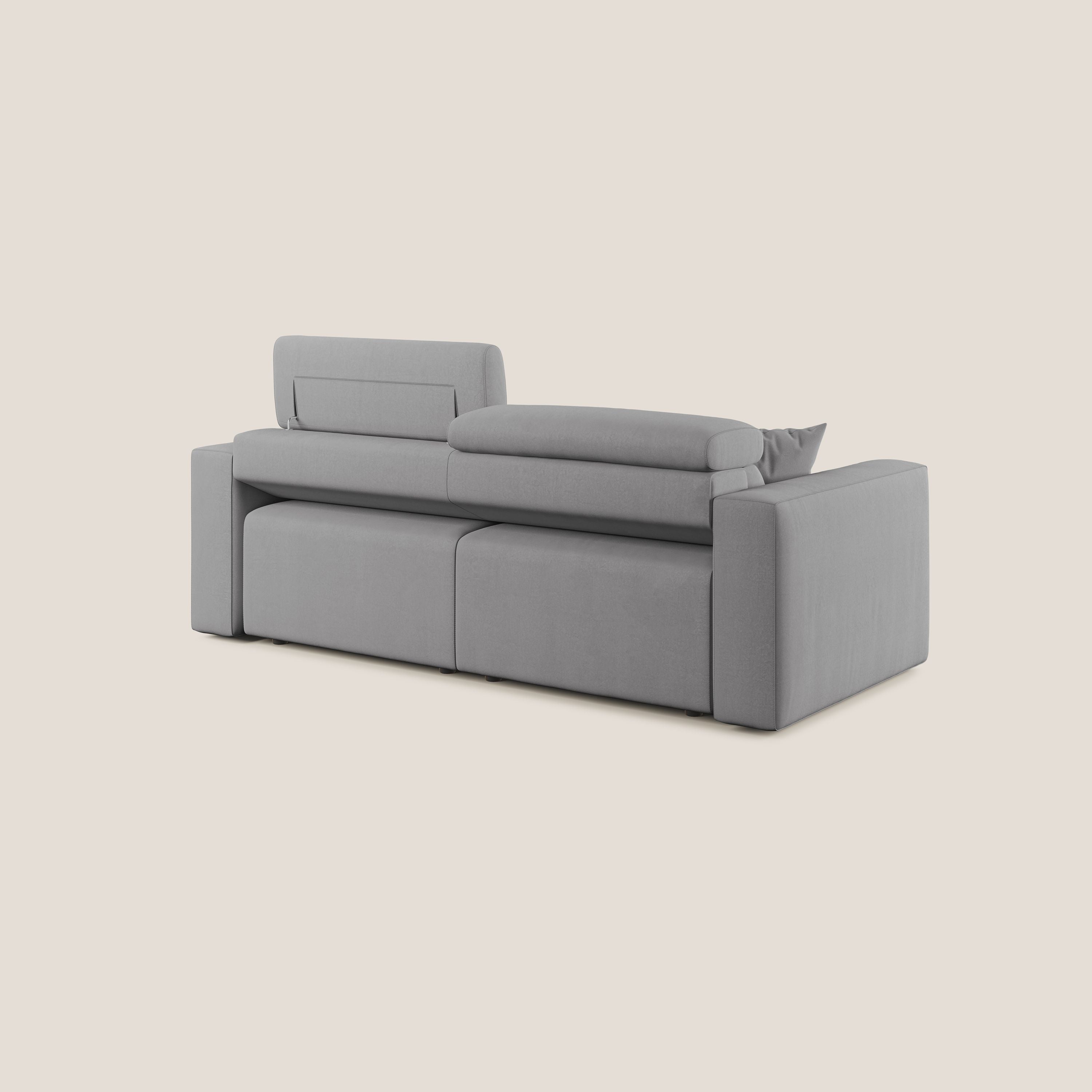 Orwell divano con seduta estraibile in microfibra smacchiabile T11 grigio - divani.store