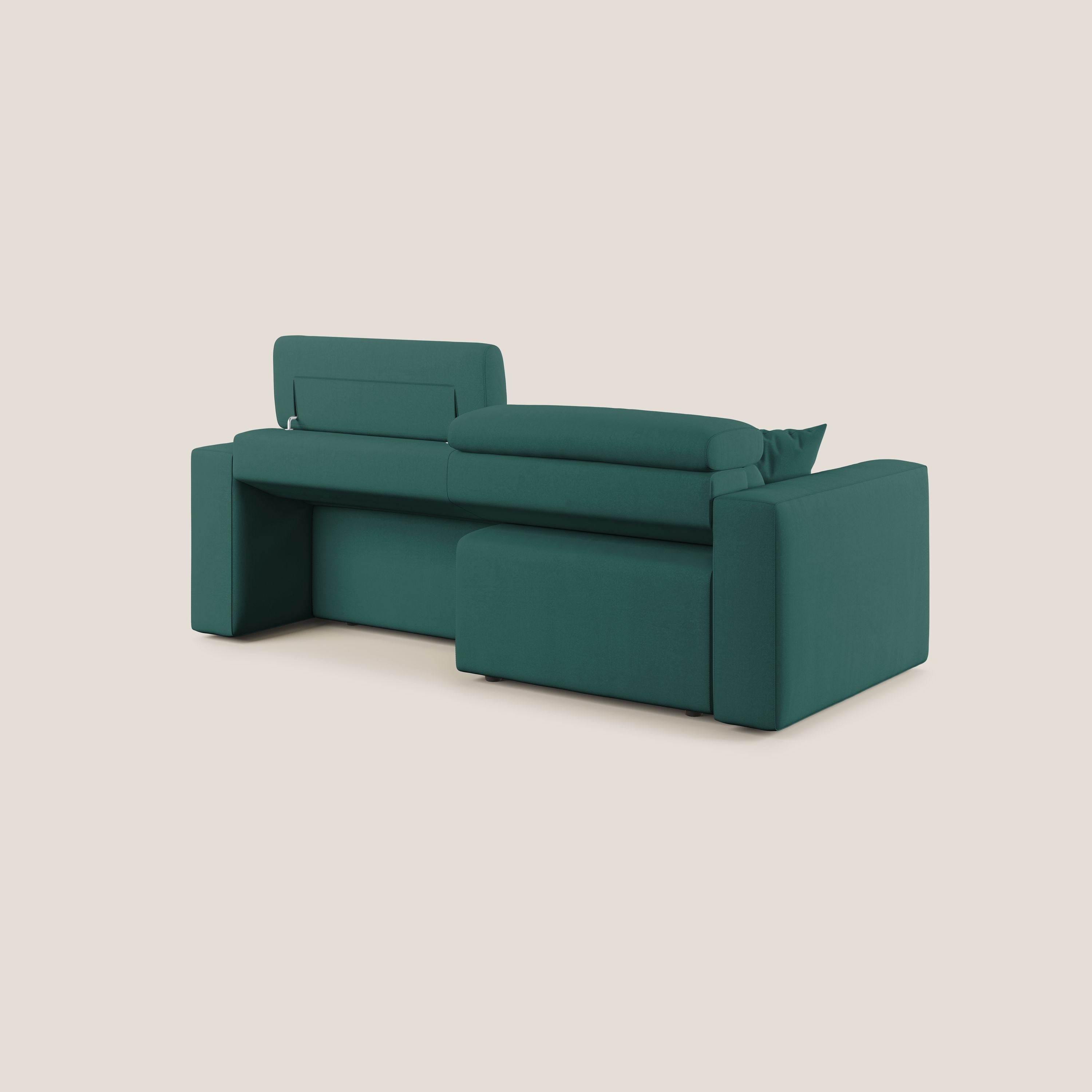 Orwell divano con seduta estraibile in microfibra smacchiabile T11 petrolio - divani.store