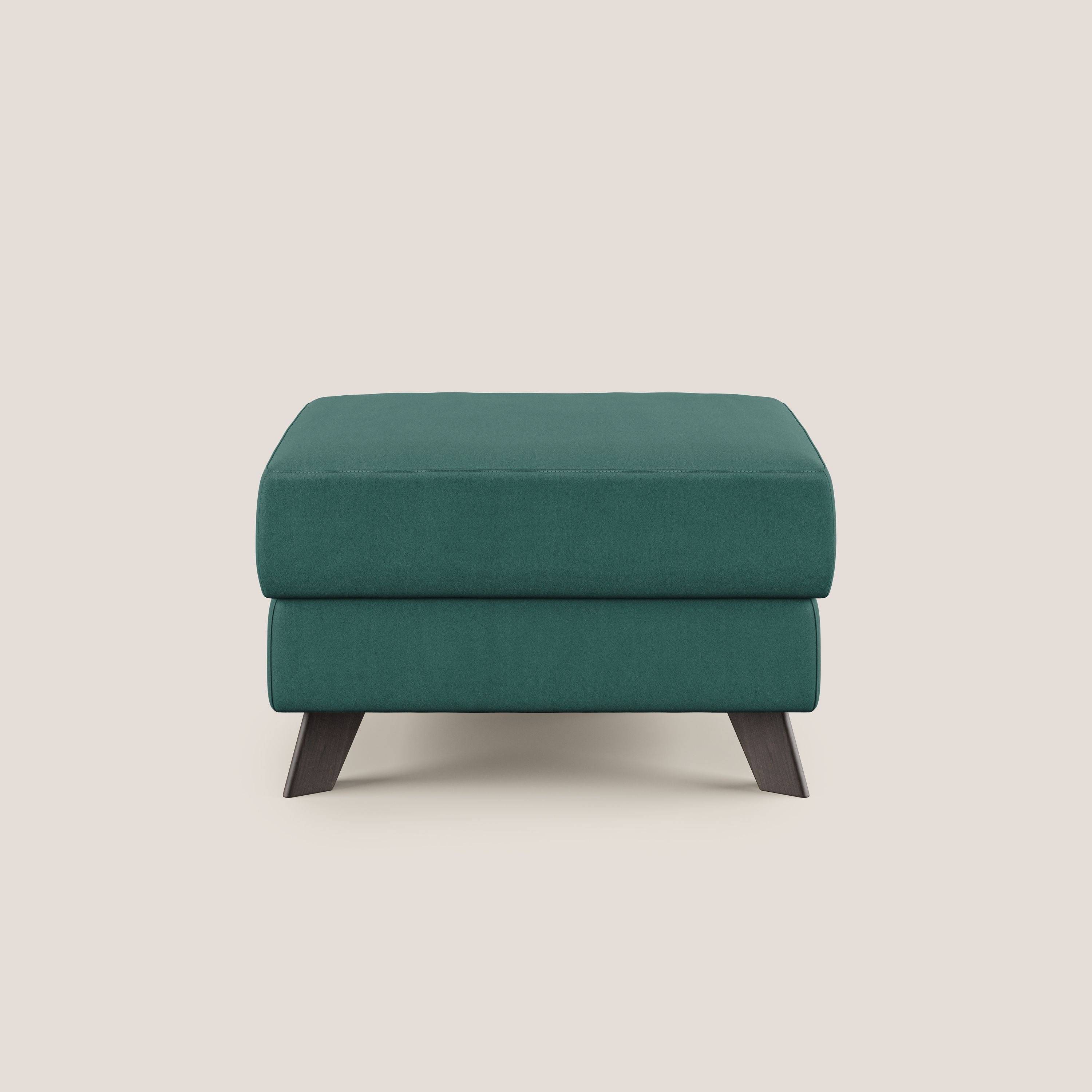 Moon Pouf contenitore e piedini alti in microfibra impermeabile T11 petrolio - divani.store
