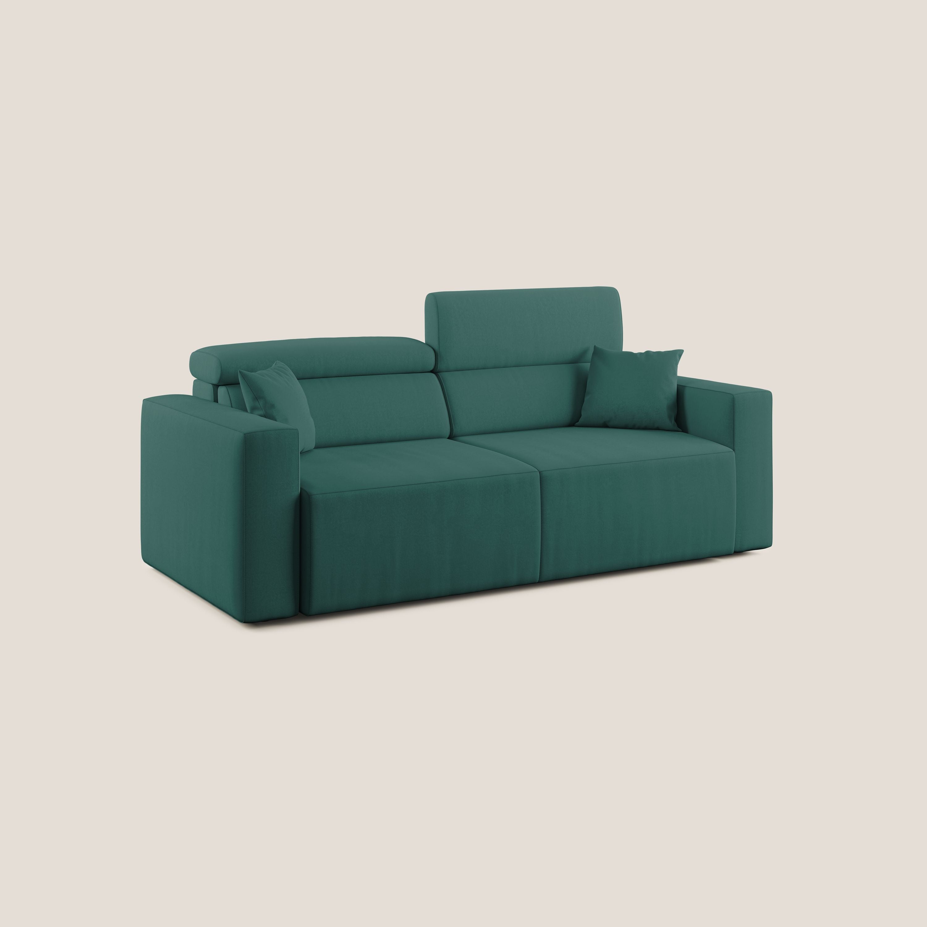 Orwell divano con seduta estraibile in microfibra smacchiabile T11 petrolio - divani.store