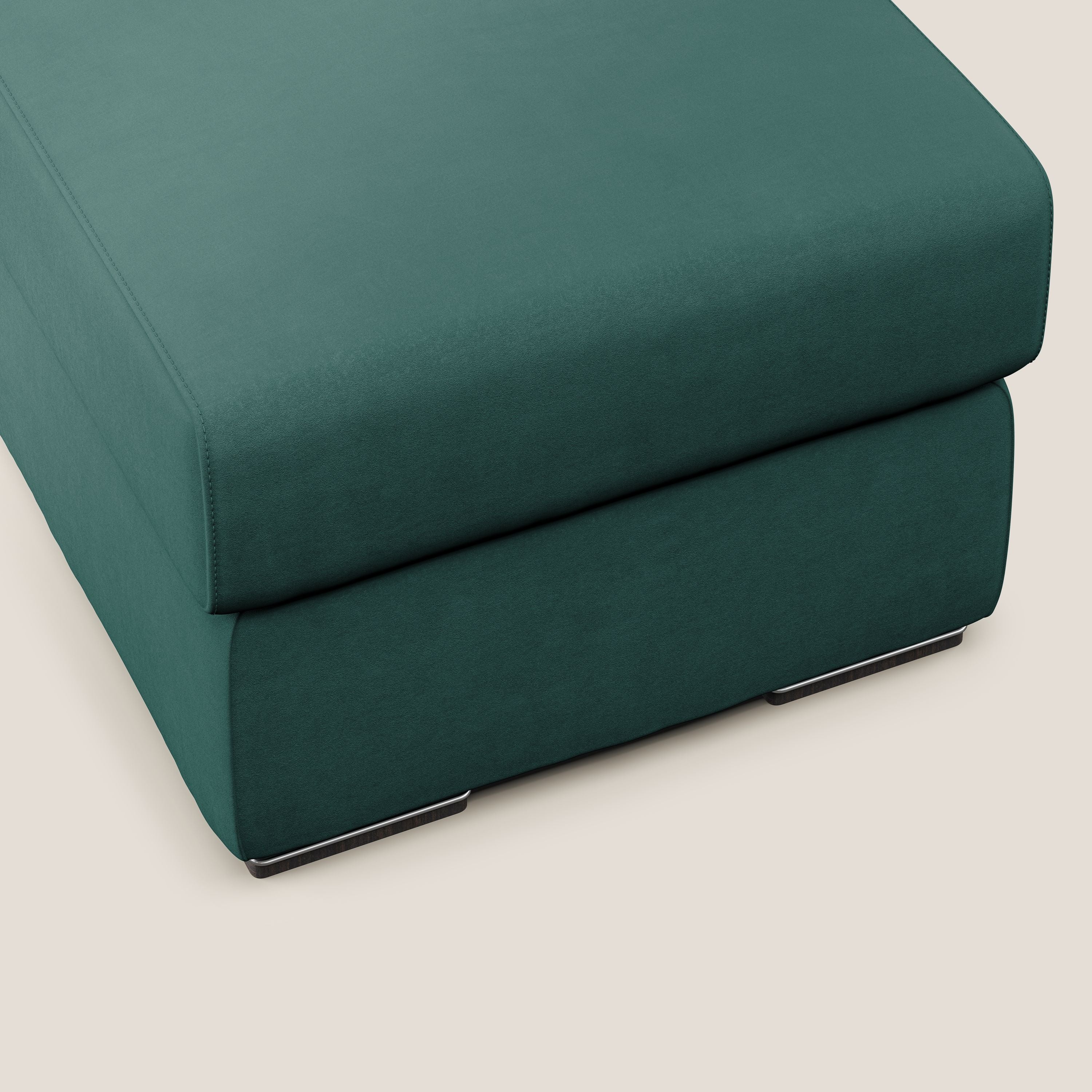 Sun pouf apribile contenitore in microfibra smacchiabile T11 petrolio - divani.store