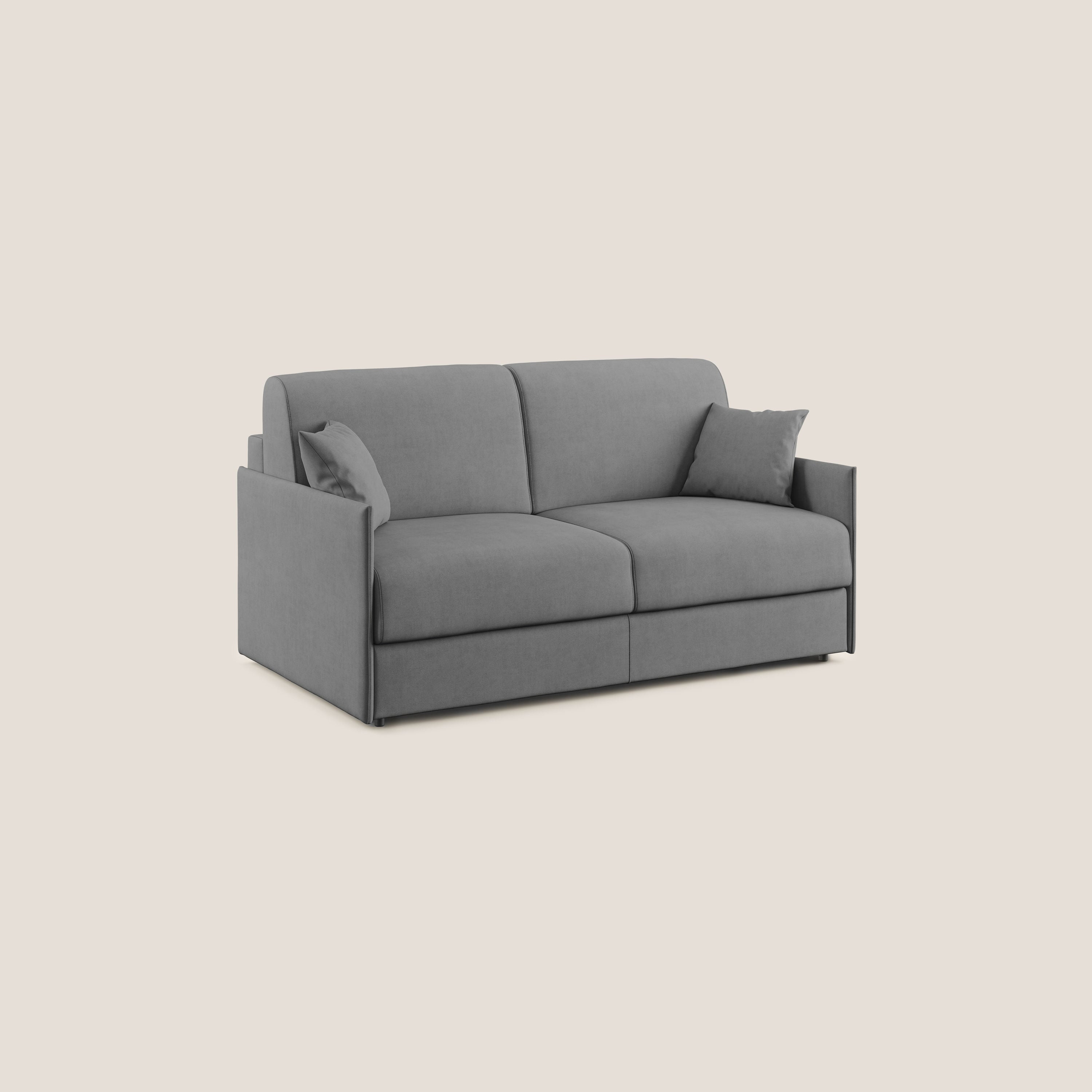Evans Divano letto in morbido tessuto impermeabile T02 grigio - divani.store