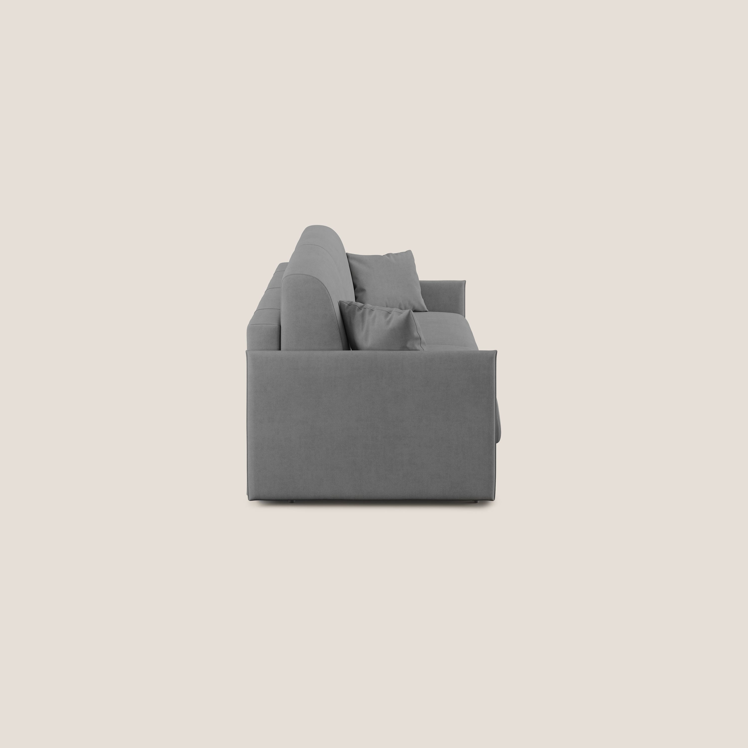 Evans Divano letto in morbido tessuto impermeabile T02 grigio - divani.store