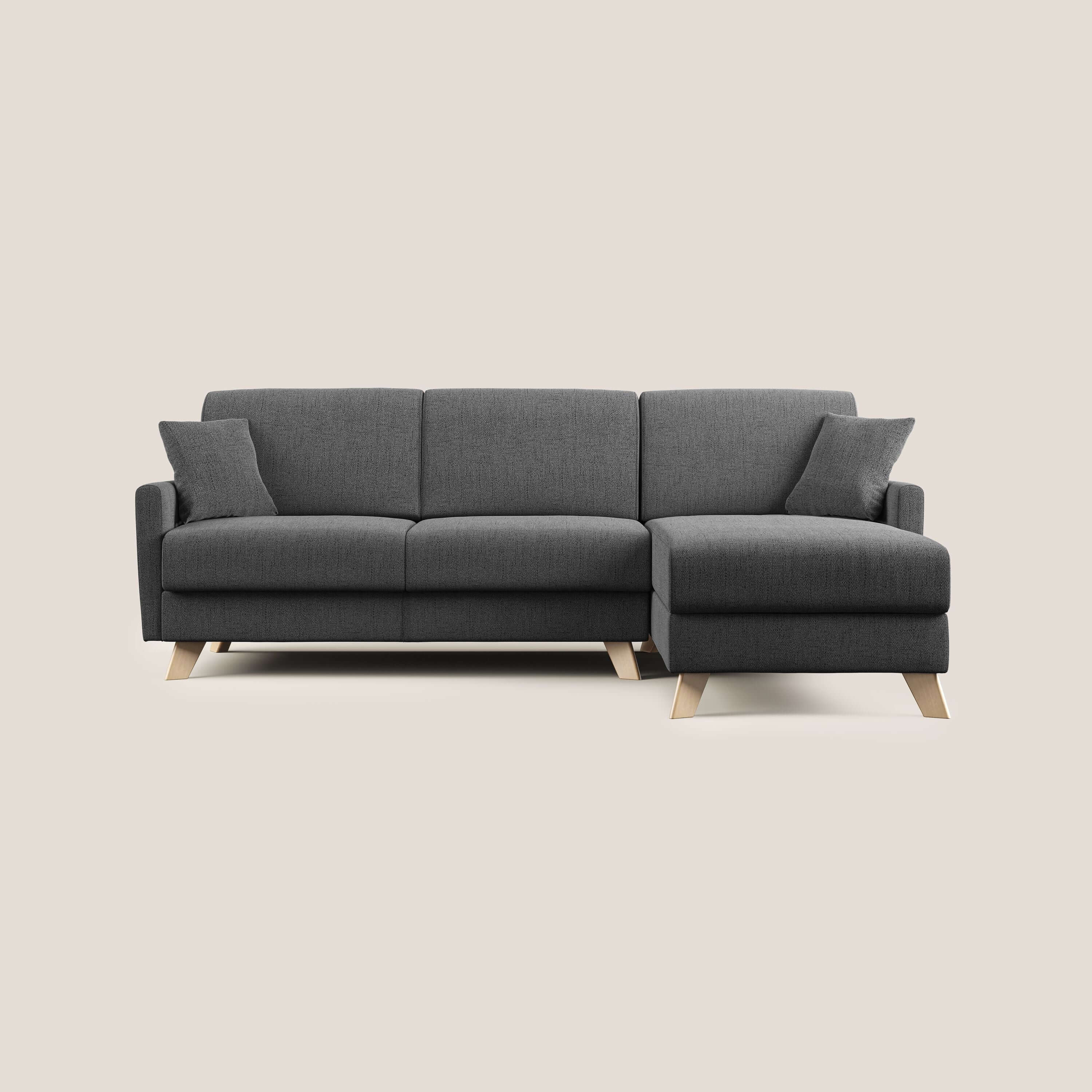Edgar divano letto angolare in tessuto felis impermeabile T03 grigio - divani.store
