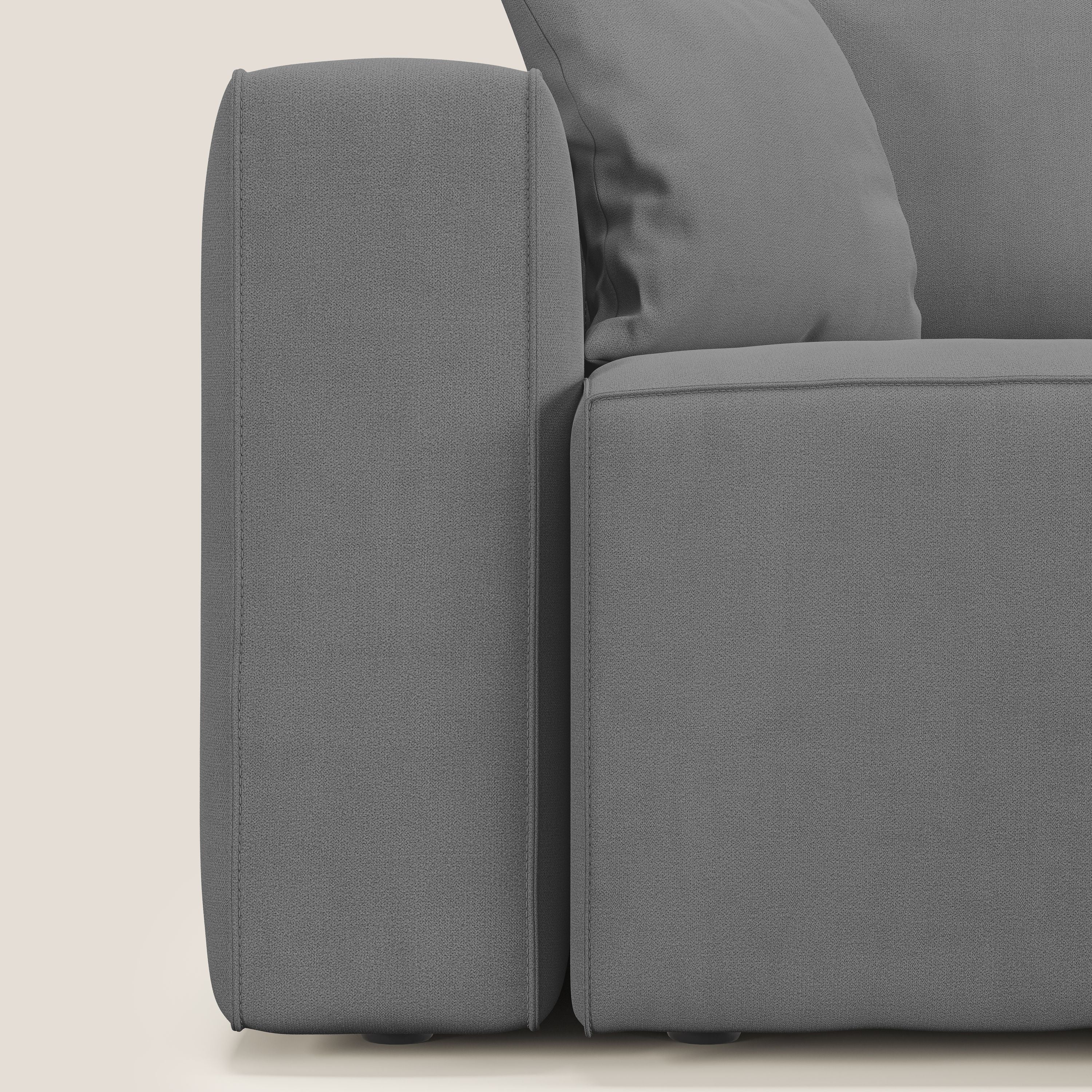 Morfeo divano con 3 sedute estraibili in morbido tessuto impermeabile T02 grigio - divani.store