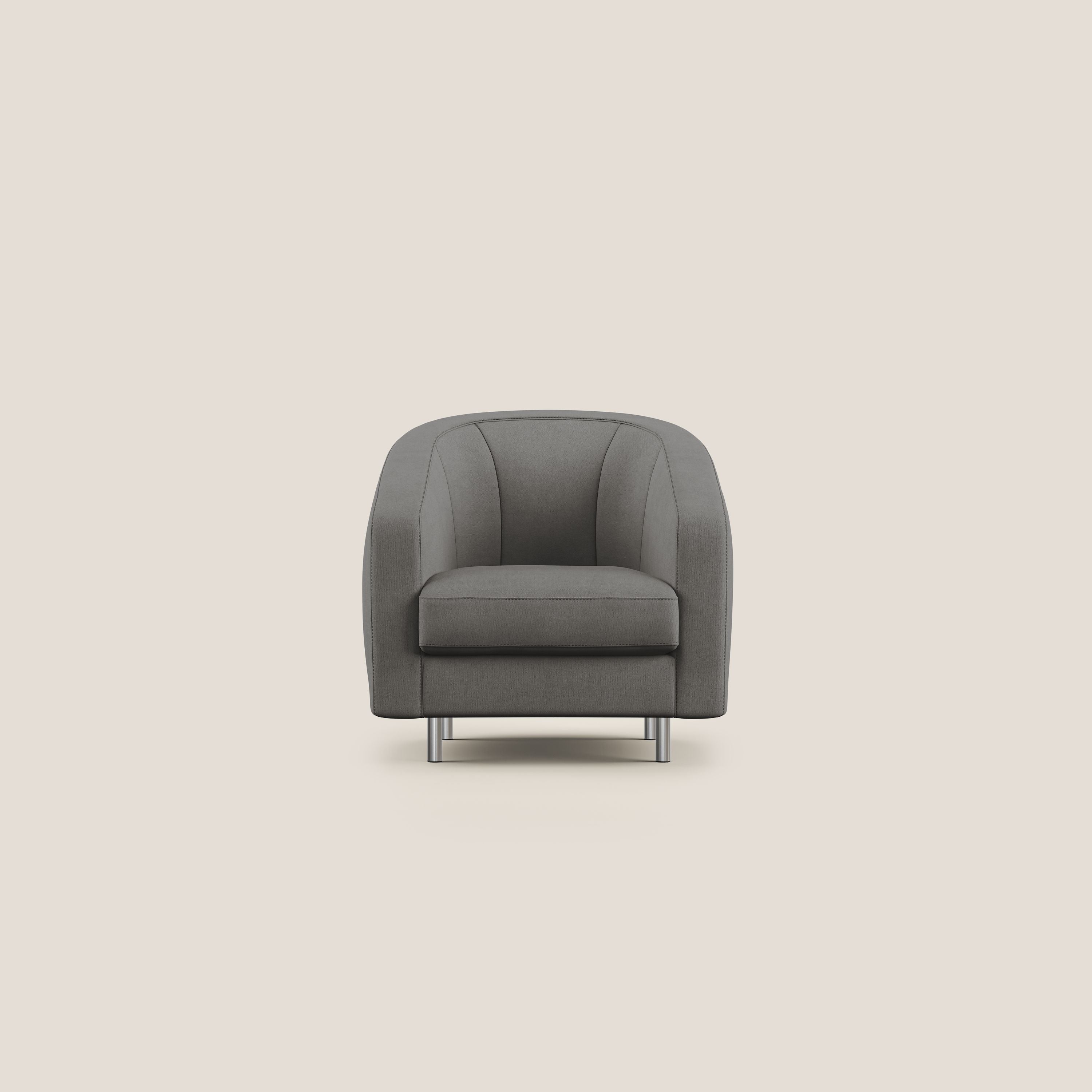 Sally Poltroncina in tessuto morbido impermeabile T02 grigio - divani.store