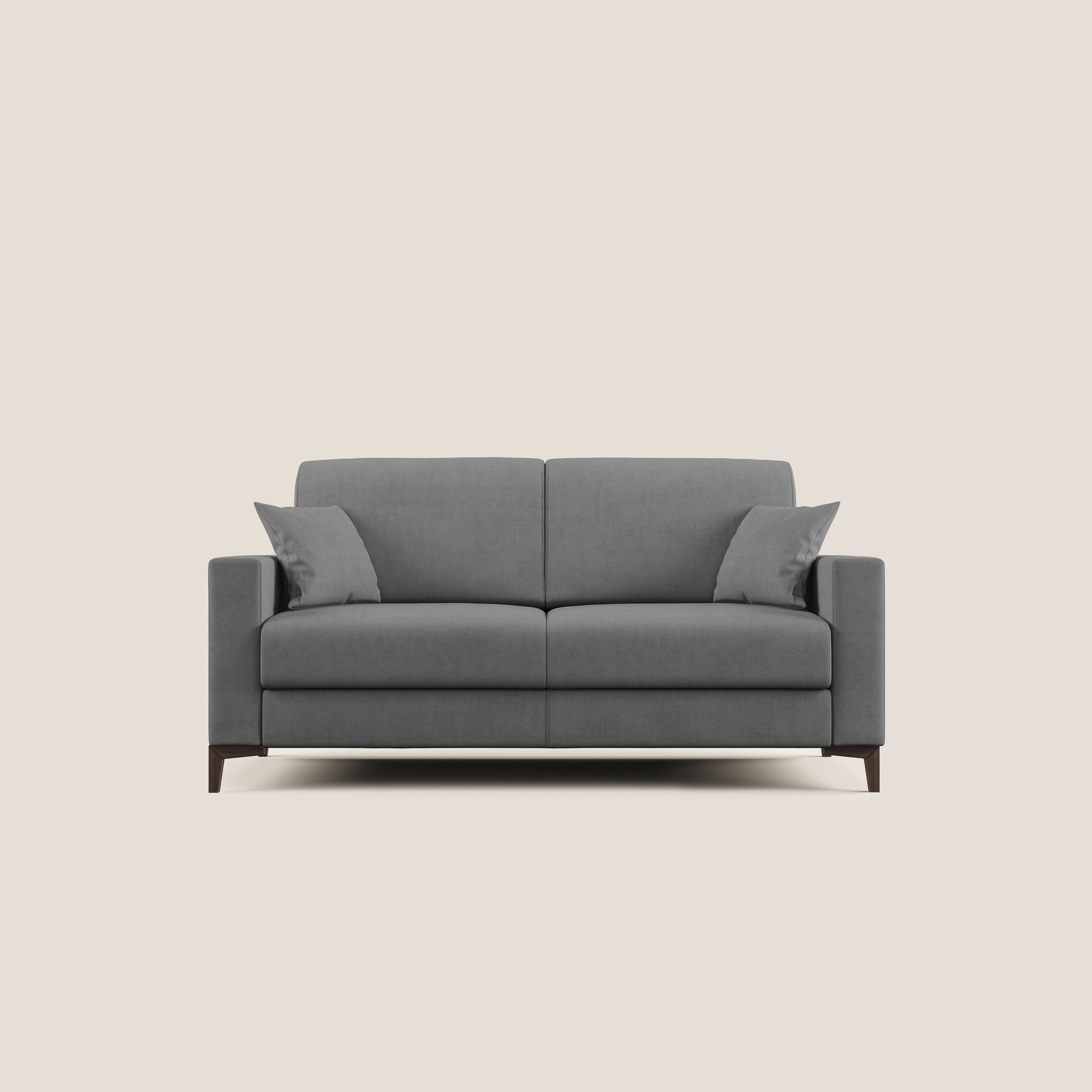 Kafka divano letto matrimoniale in morbido tessuto impermeabile T02 grigio - divani.store