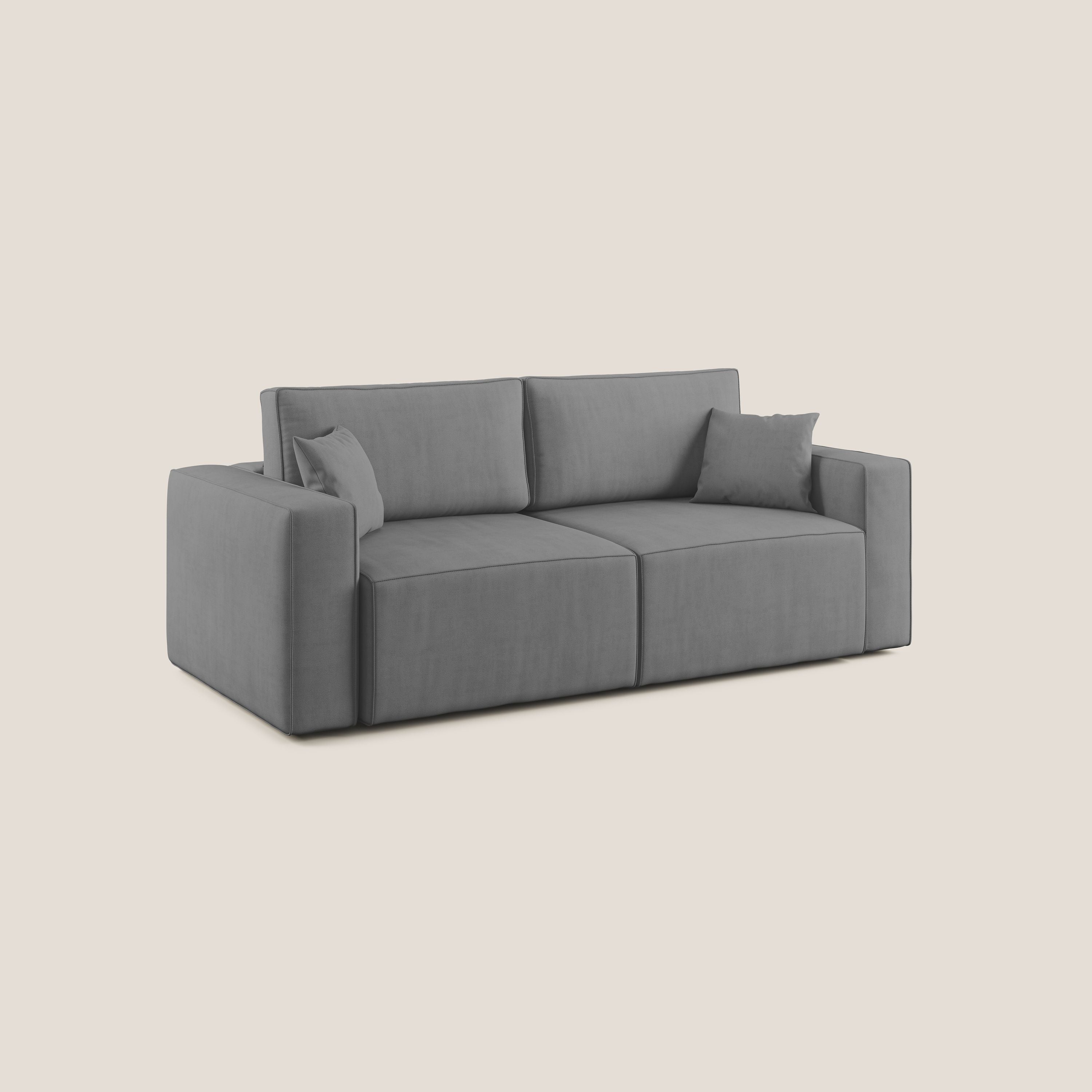 Morfeo divano con sedute estraibili in morbido tessuto impermeabile T02 grigio - divani.store