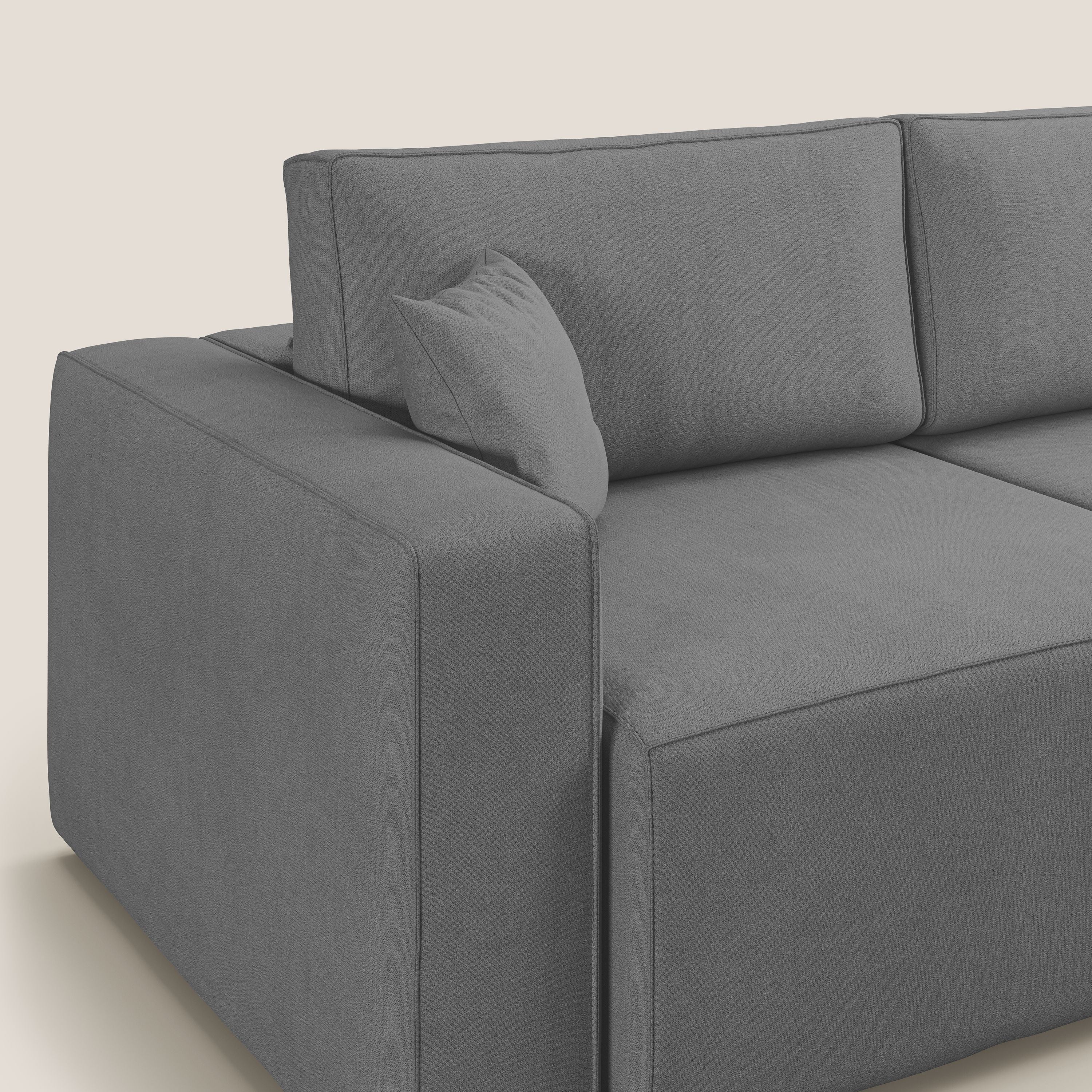 Morfeo divano con sedute estraibili in morbido tessuto impermeabile T02 grigio - divani.store