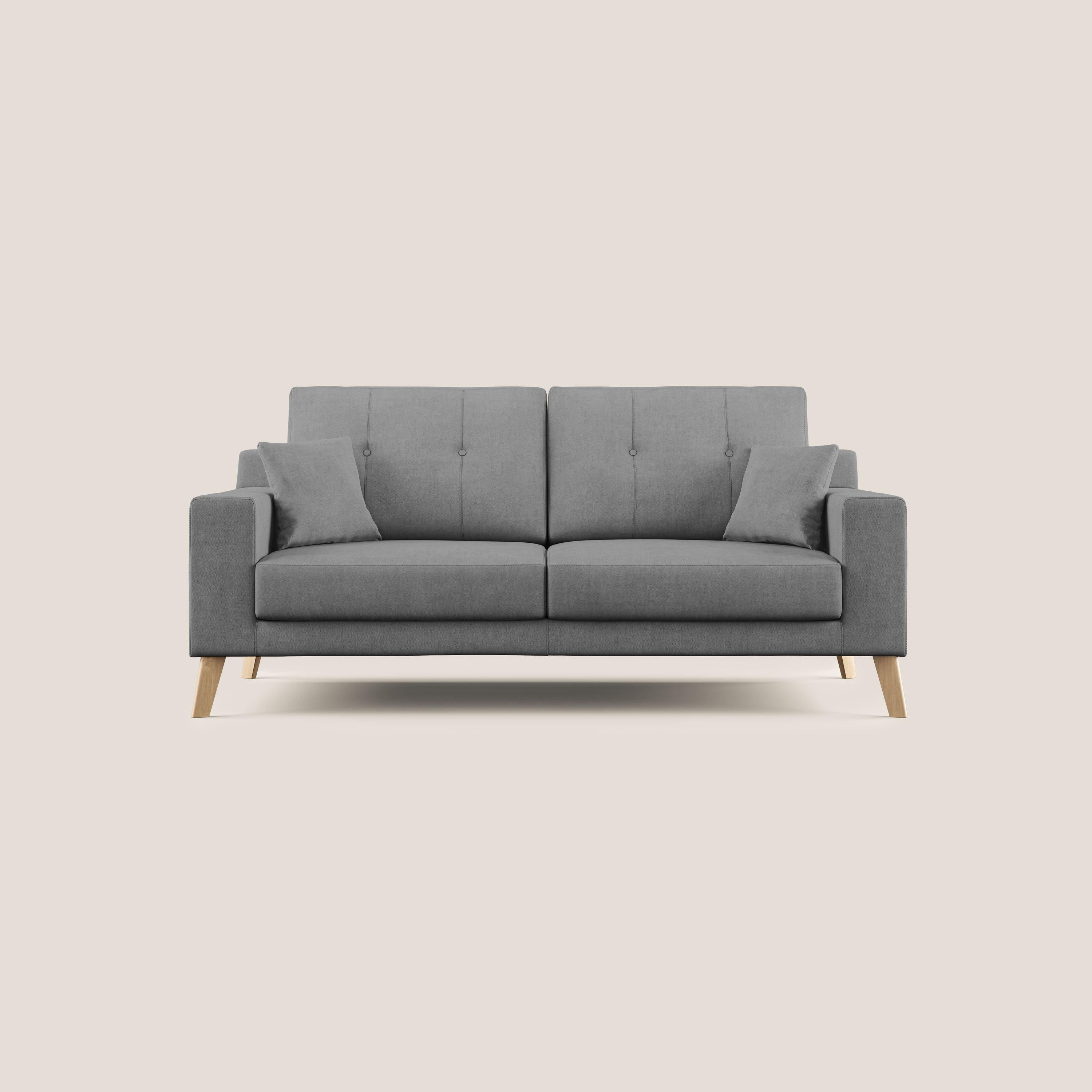 Danish divano moderno in tessuto morbido impermeabile T02 grigio - divani.store