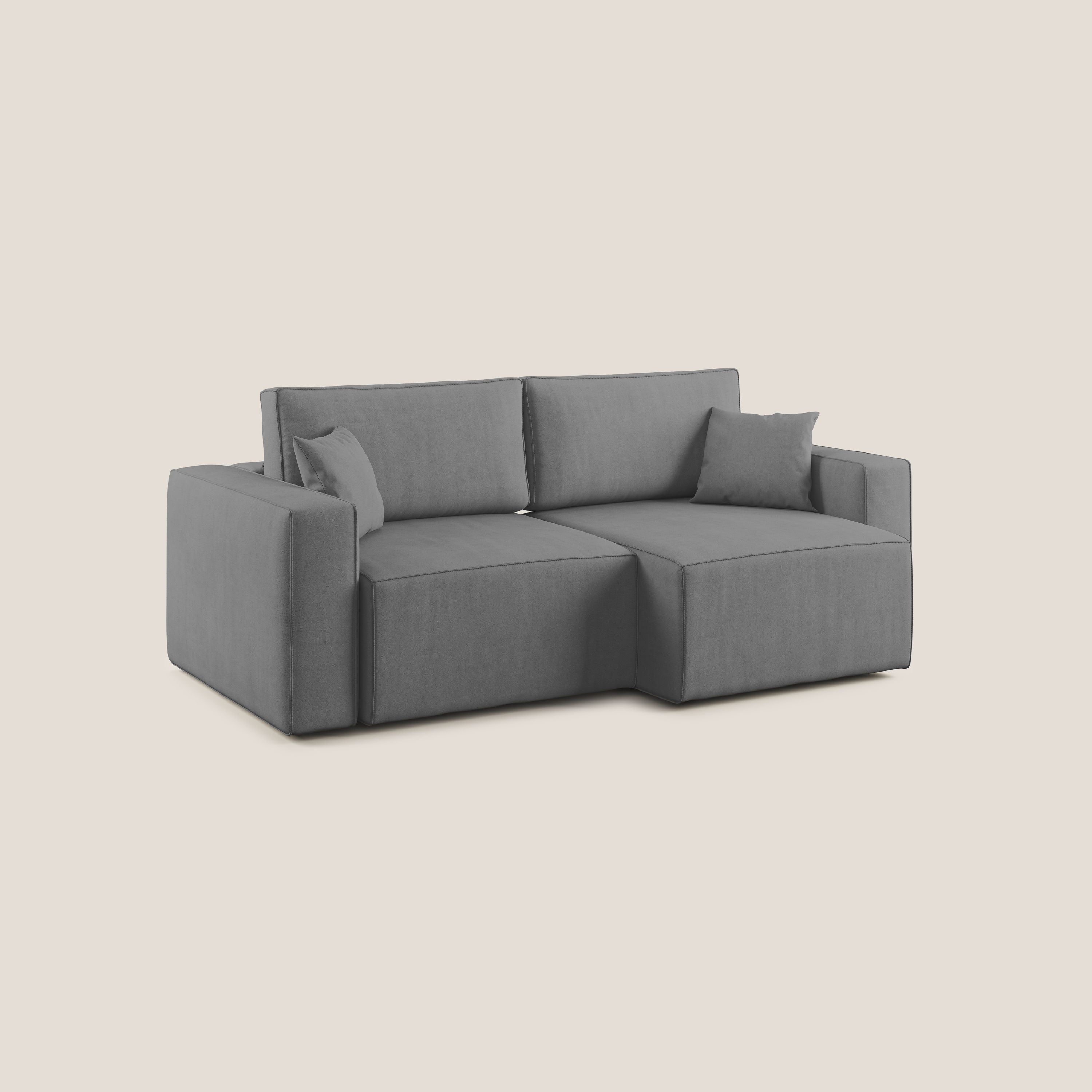 Morfeo divano con sedute estraibili in morbido tessuto impermeabile T02 grigio - divani.store
