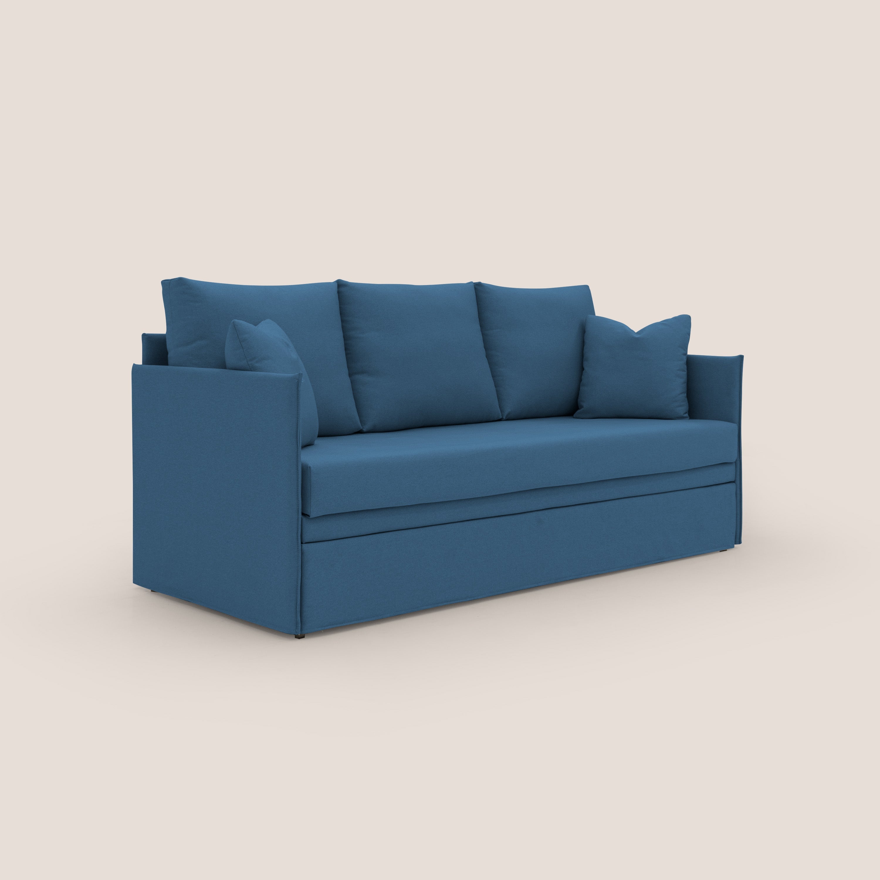 Brera Divano duplex con doppio letto in tessuto simil cotone impermeabile T13 blu - divani.store