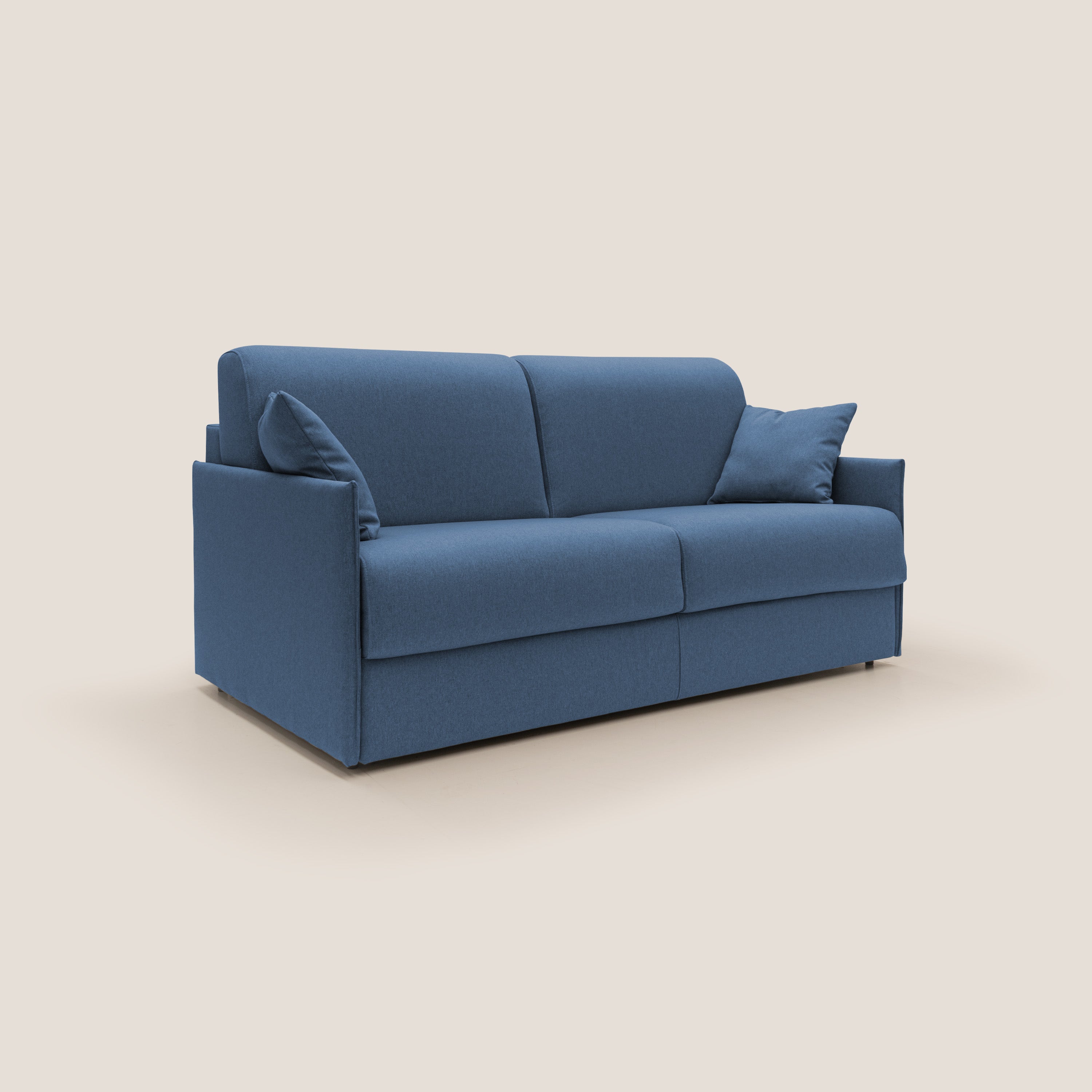 Evans Divano letto matrimoniale in tessuto impermeabile T13 blu - divani.store