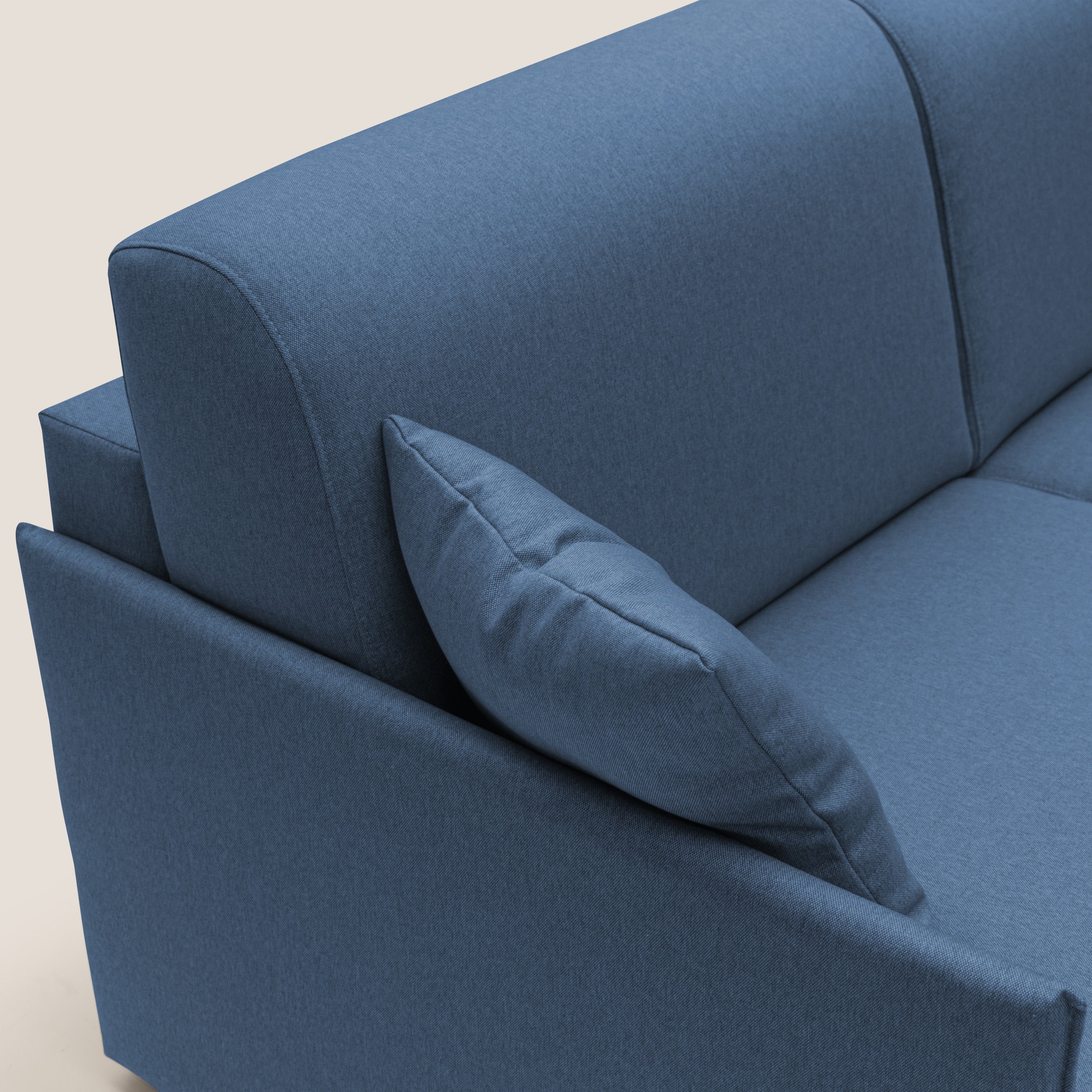 Evans Divano letto matrimoniale in tessuto impermeabile T13 blu - divani.store