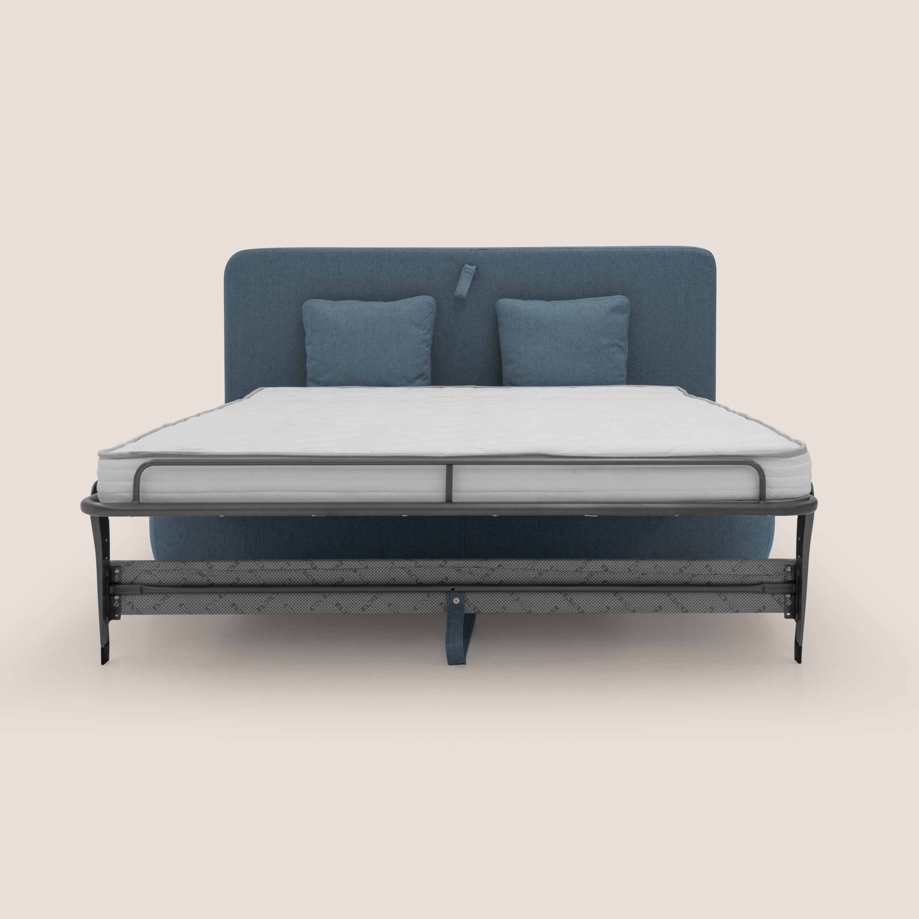 Gransasso Divano letto matrimoniale dal DESIGN innovativo in tessuto impermeabile T03 blu - divani.store