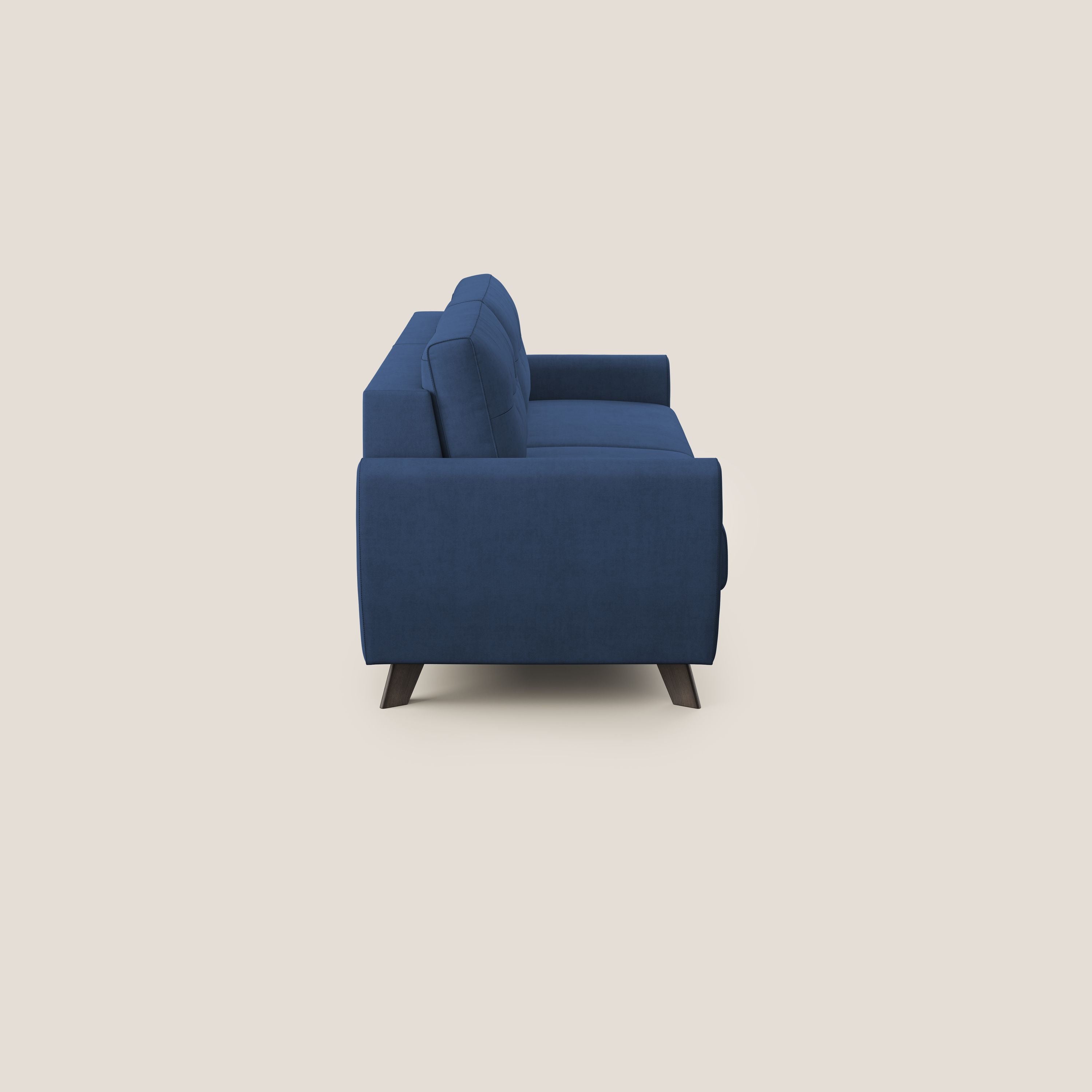 Callisto Divano letto matrimoniale in tessuto morbido impermeabile T02 blu - divani.store