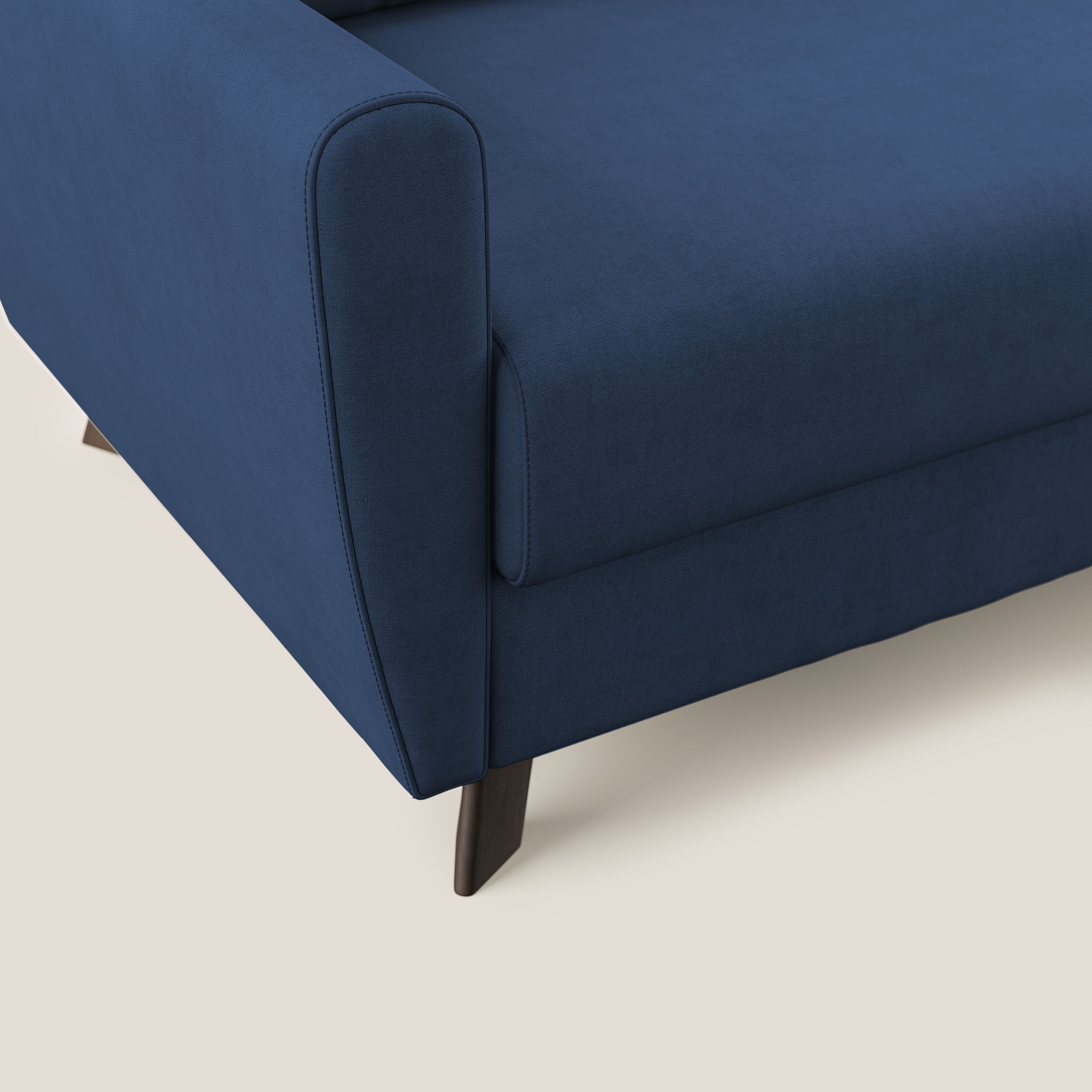 Callisto Divano letto matrimoniale in tessuto morbido impermeabile T02 blu - divani.store