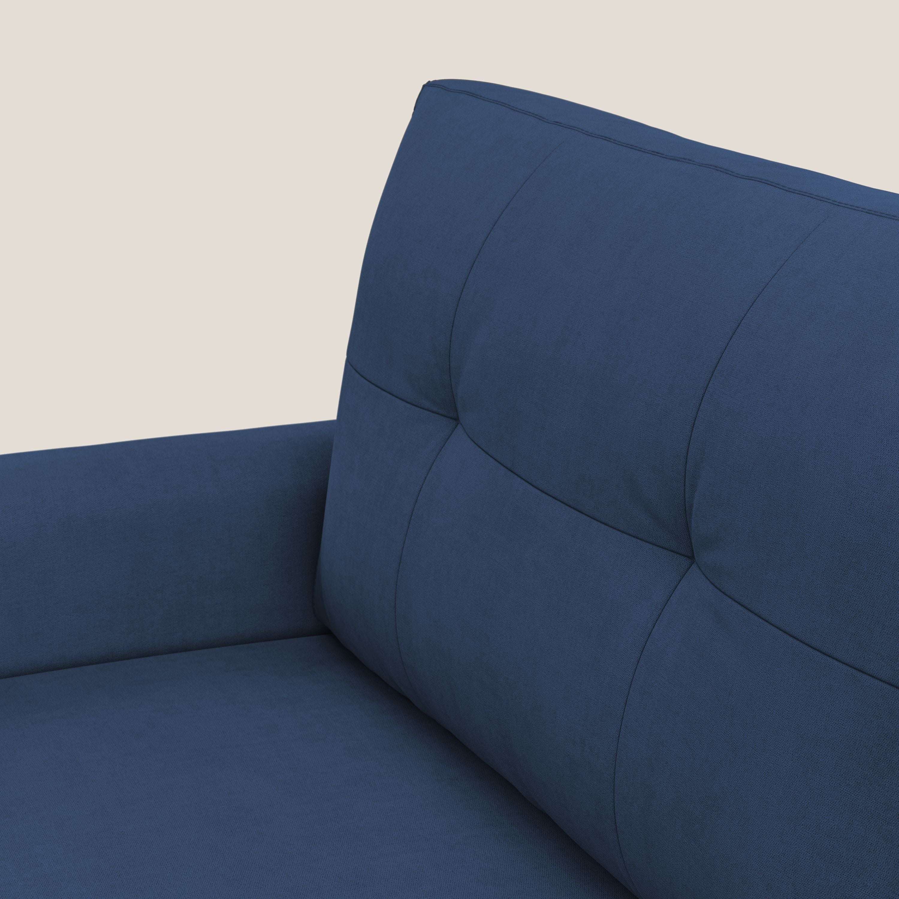 Callisto Divano letto matrimoniale in tessuto morbido impermeabile T02 blu - divani.store