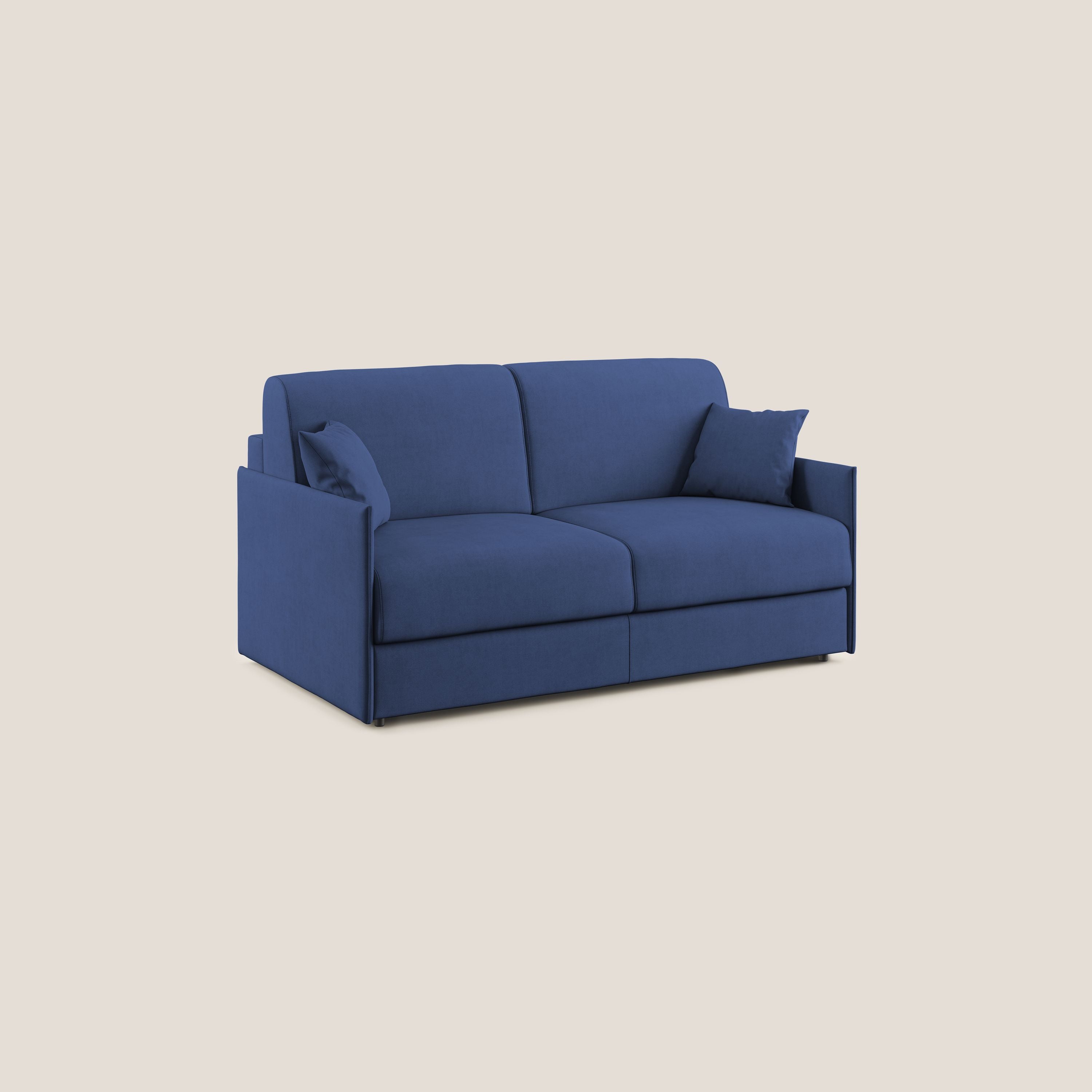 Evans Divano letto in morbido tessuto impermeabile T02 blu - divani.store