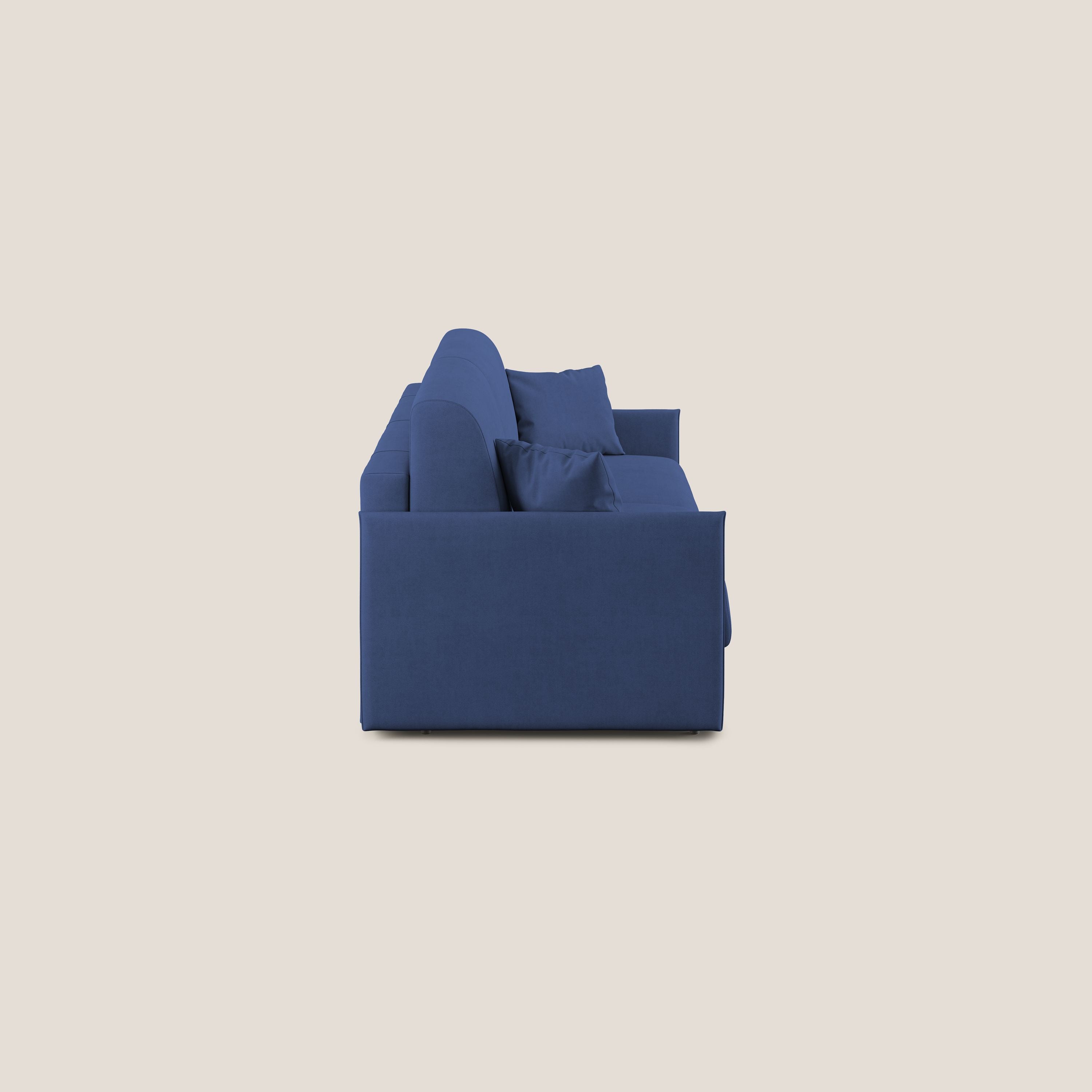 Evans Divano letto in morbido tessuto impermeabile T02 blu - divani.store