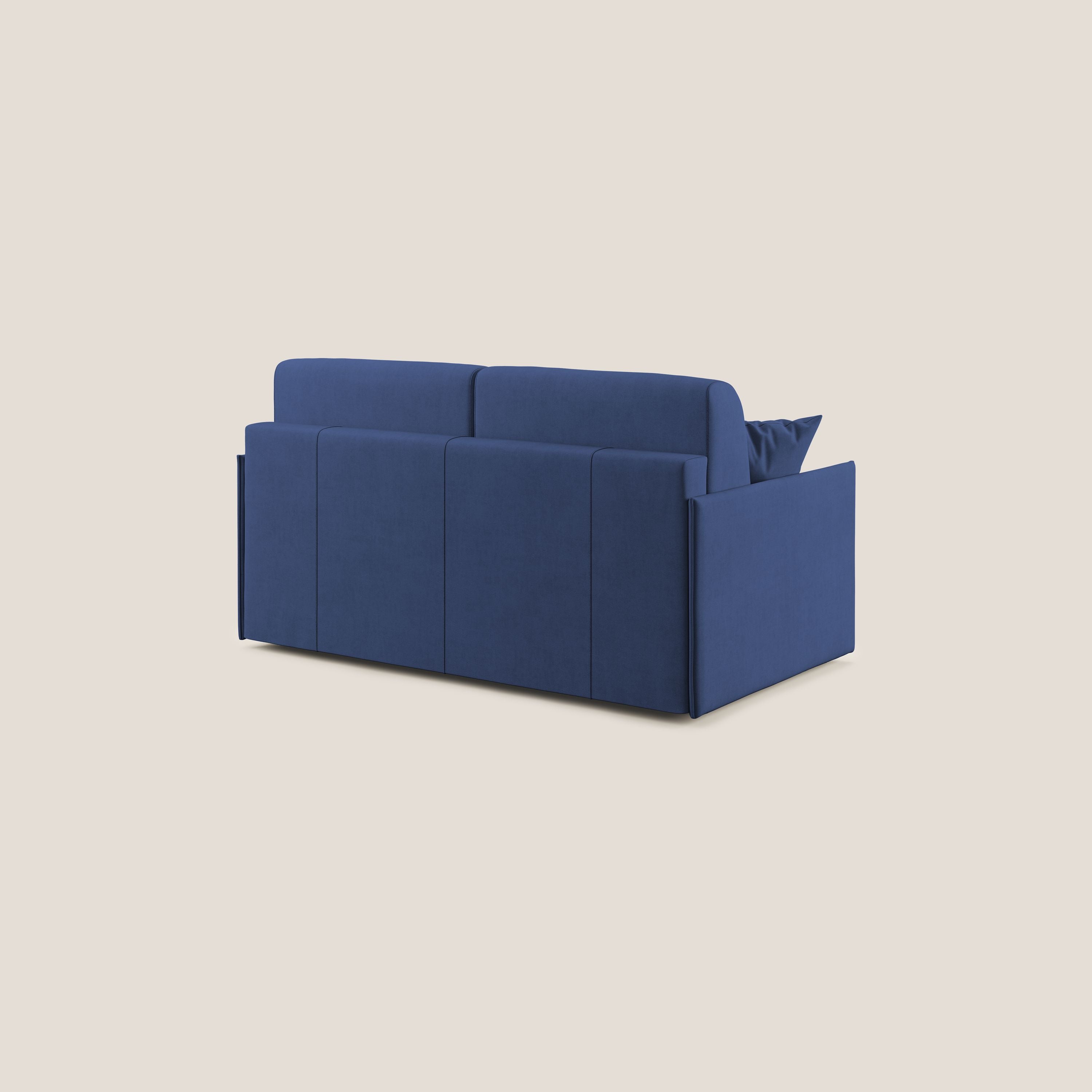 Evans Divano letto in morbido tessuto impermeabile T02 blu - divani.store