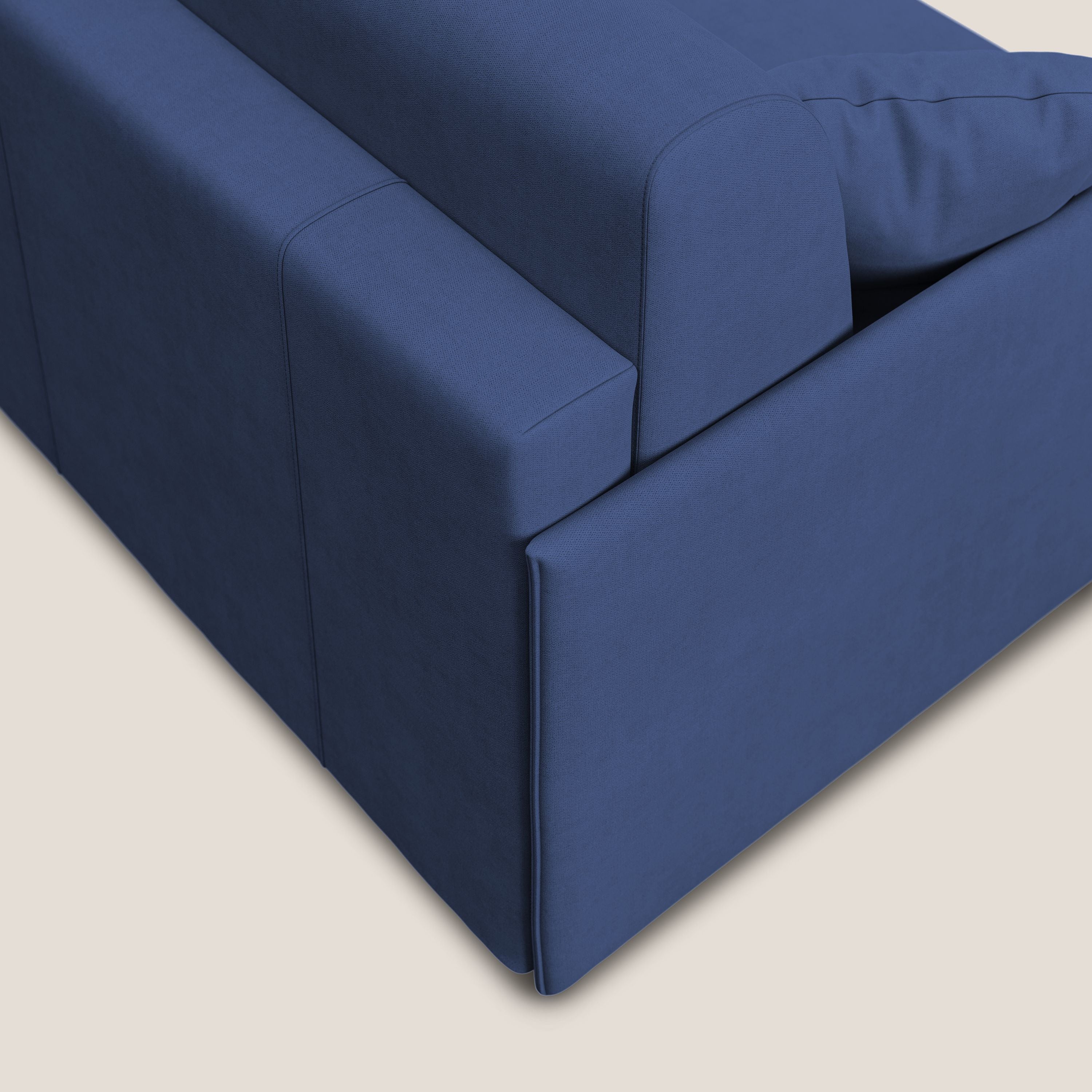 Evans Divano letto in morbido tessuto impermeabile T02 blu - divani.store