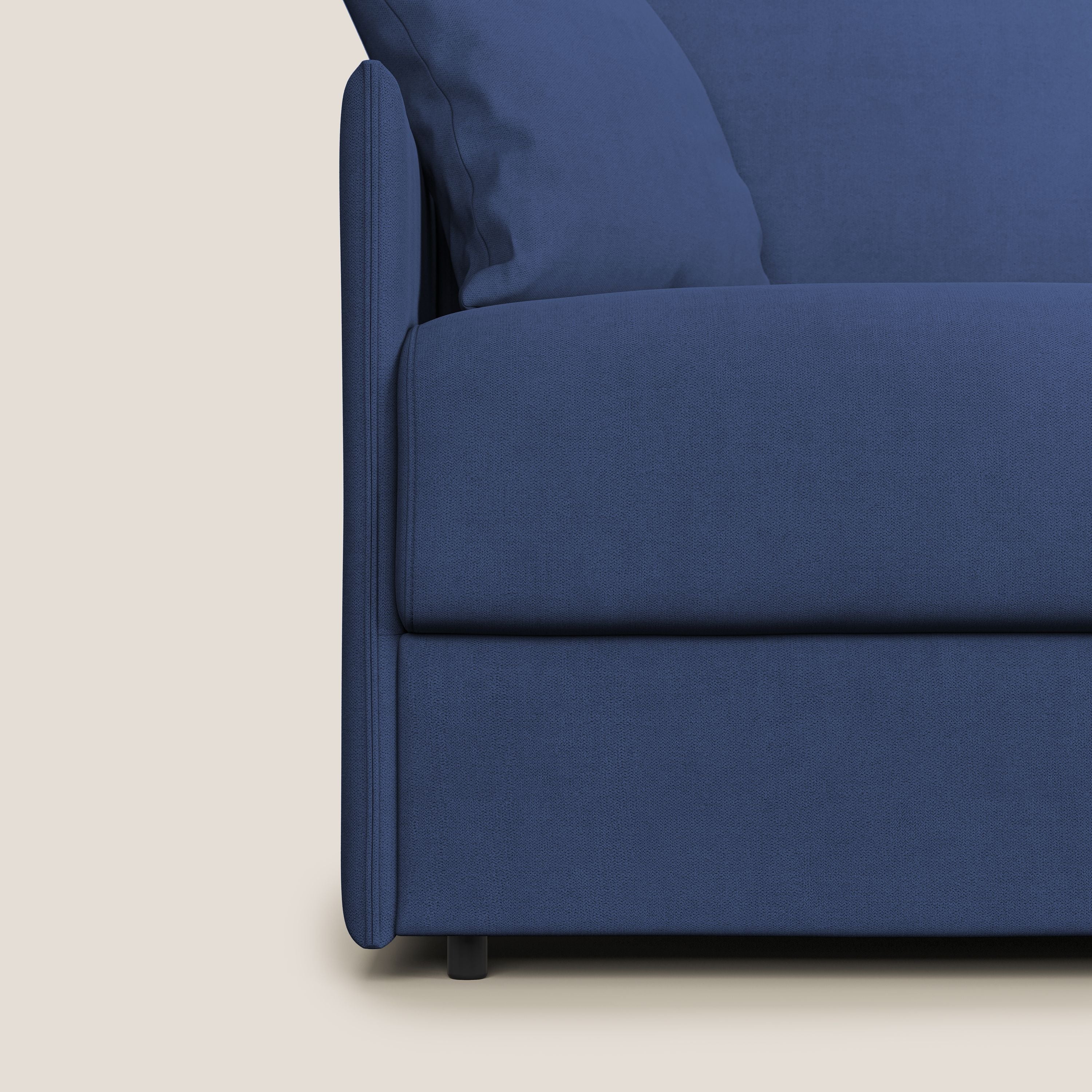 Evans Divano letto in morbido tessuto impermeabile T02 blu - divani.store