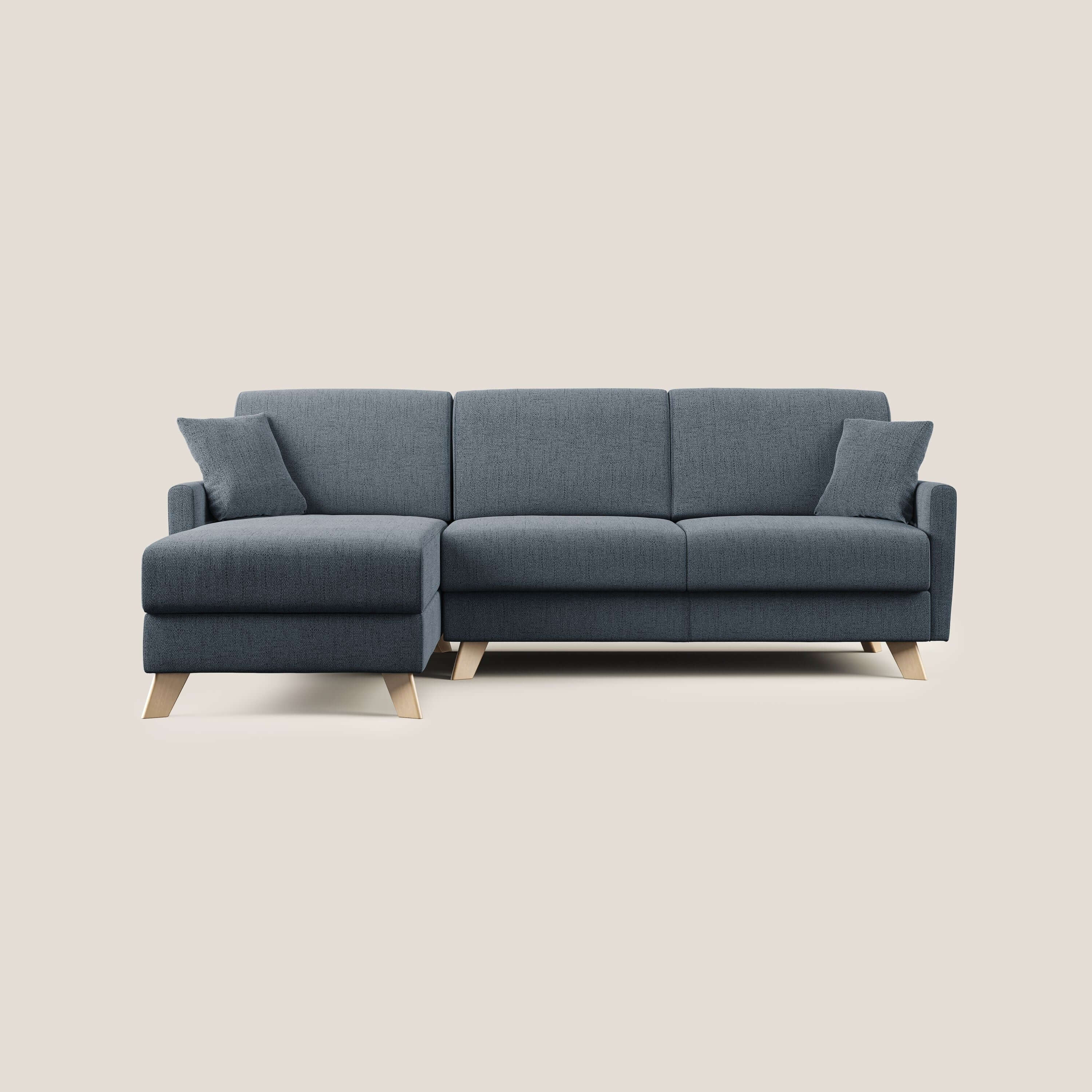 Edgar divano letto angolare in tessuto felis impermeabile T03 blu - divani.store