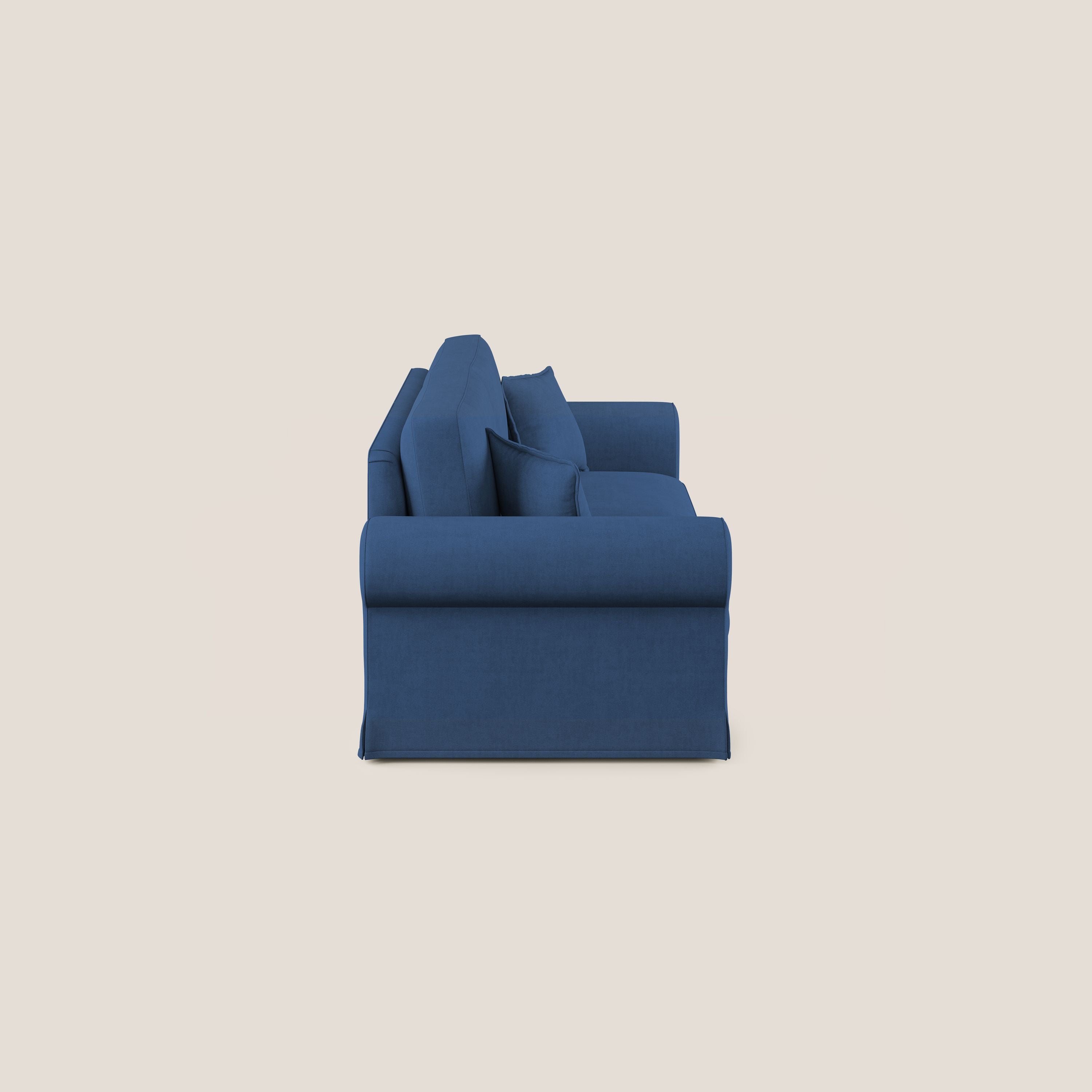 Lady divano classico in piuma d'oca realizzato con tessuto impermeabile T02 blu - divani.store