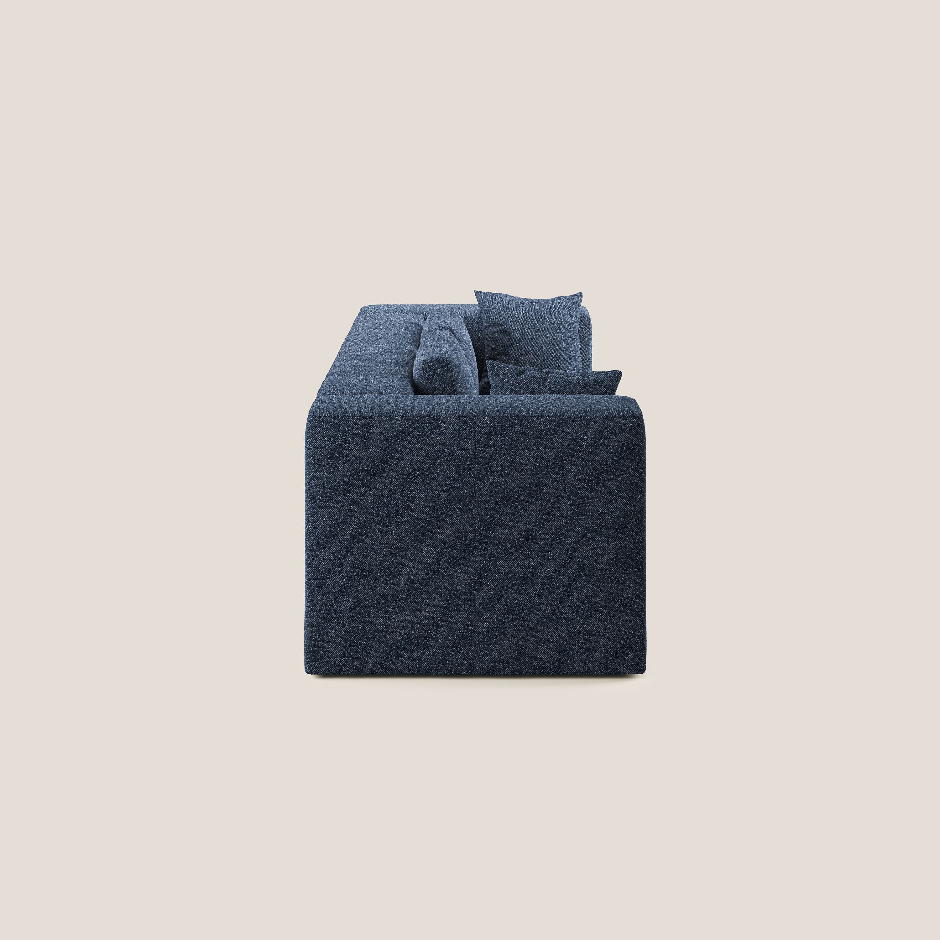 Nettuno divano moderno componibile in morbido tessuto bouclè T07 blu - divani.store