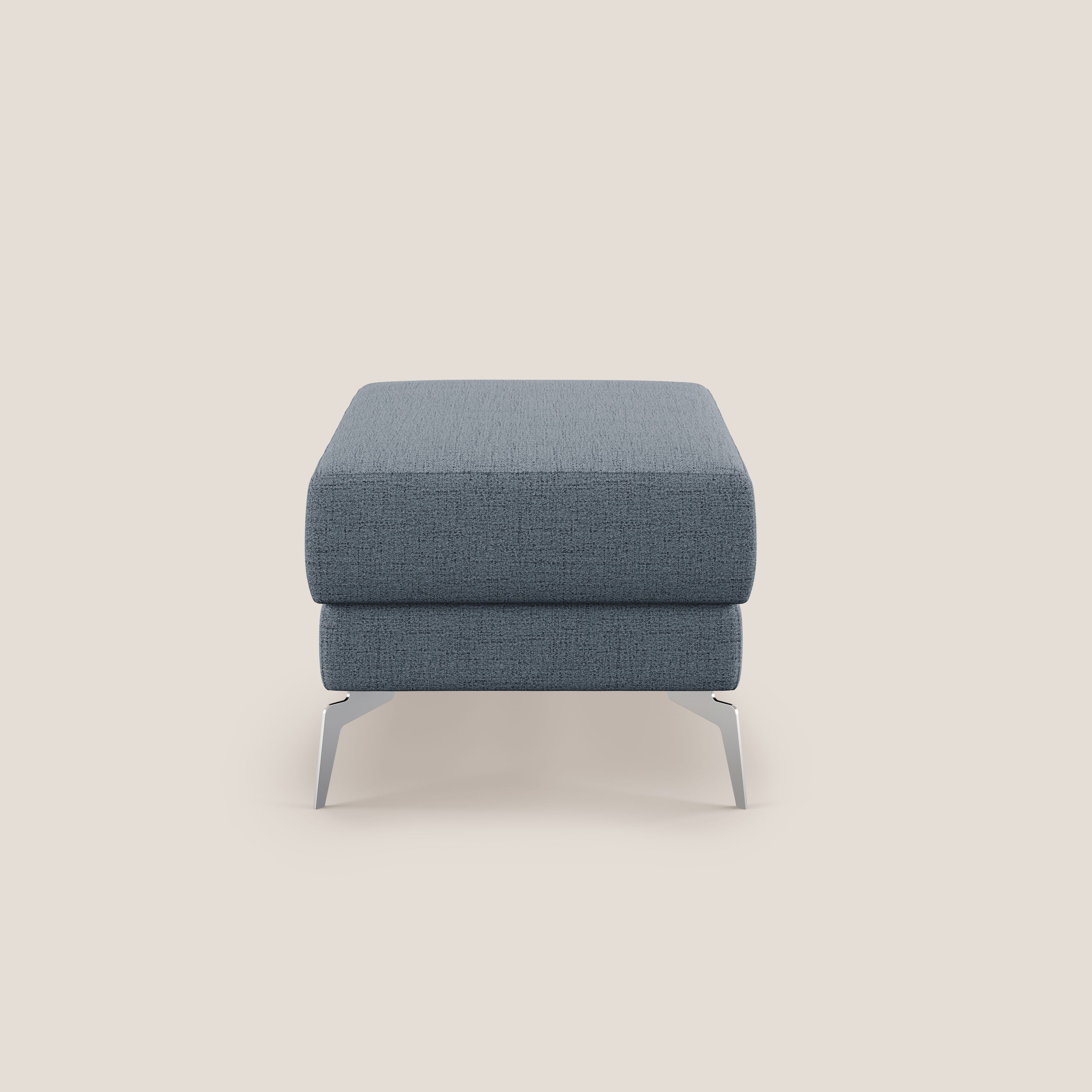 Star Pouf con piedini alti in tessuto impermeabile fiammato T03 blu - divani.store