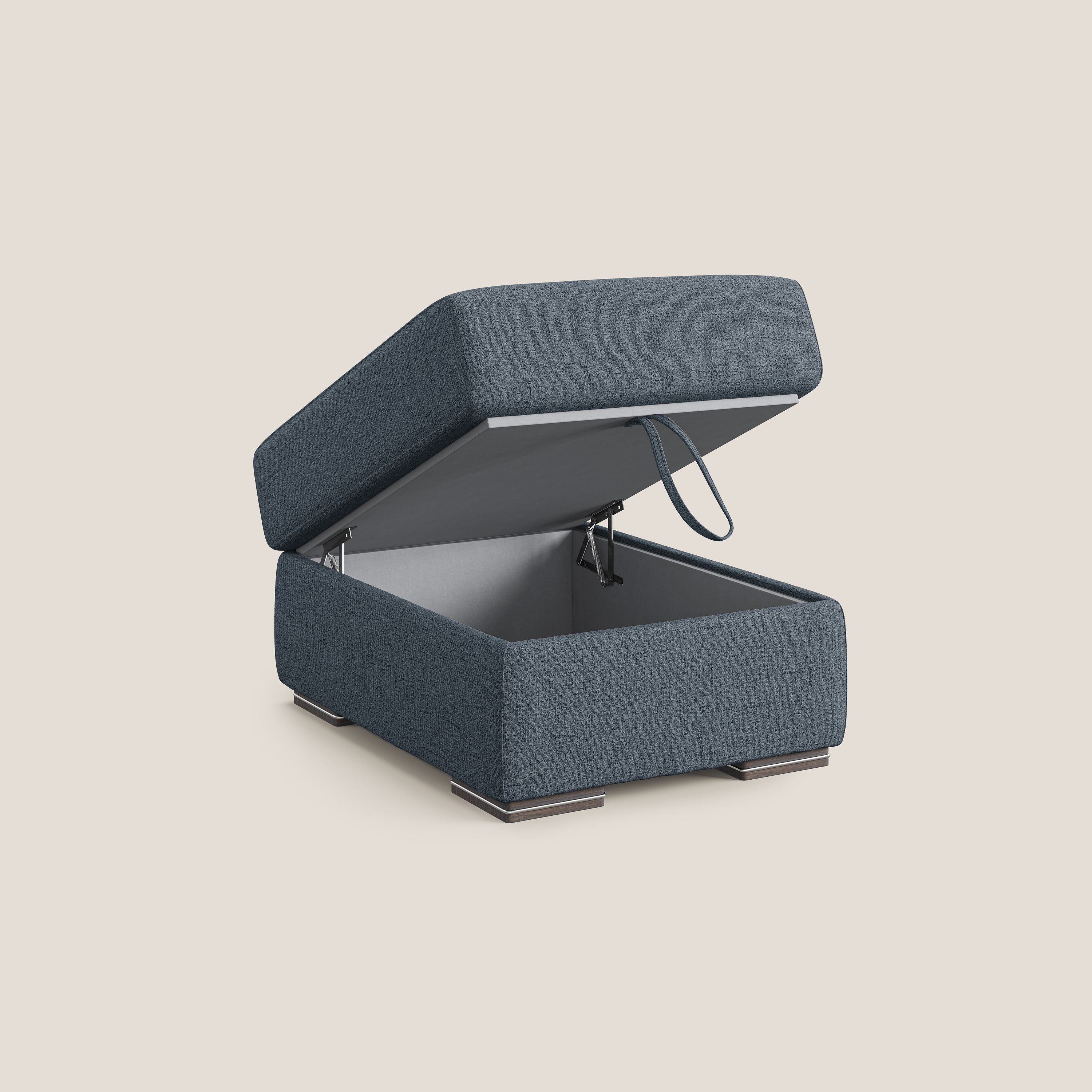 Sun pouf apribile contenitore in tessuto impermeabile fiammato T03 blu - divani.store