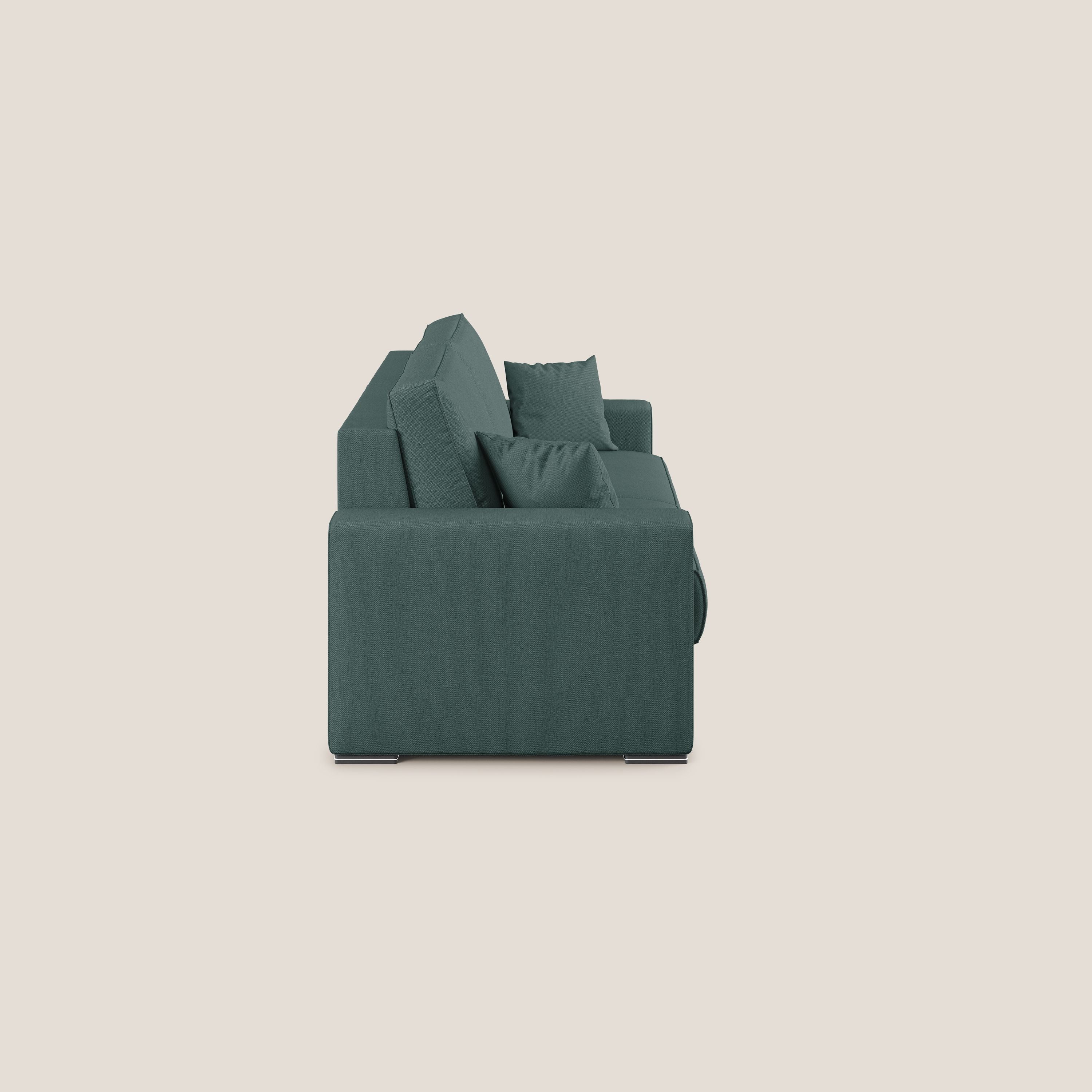 Dream Divano letto moderno dai morbidi cuscini in tessuto smacchiabile T05 verde - divani.store