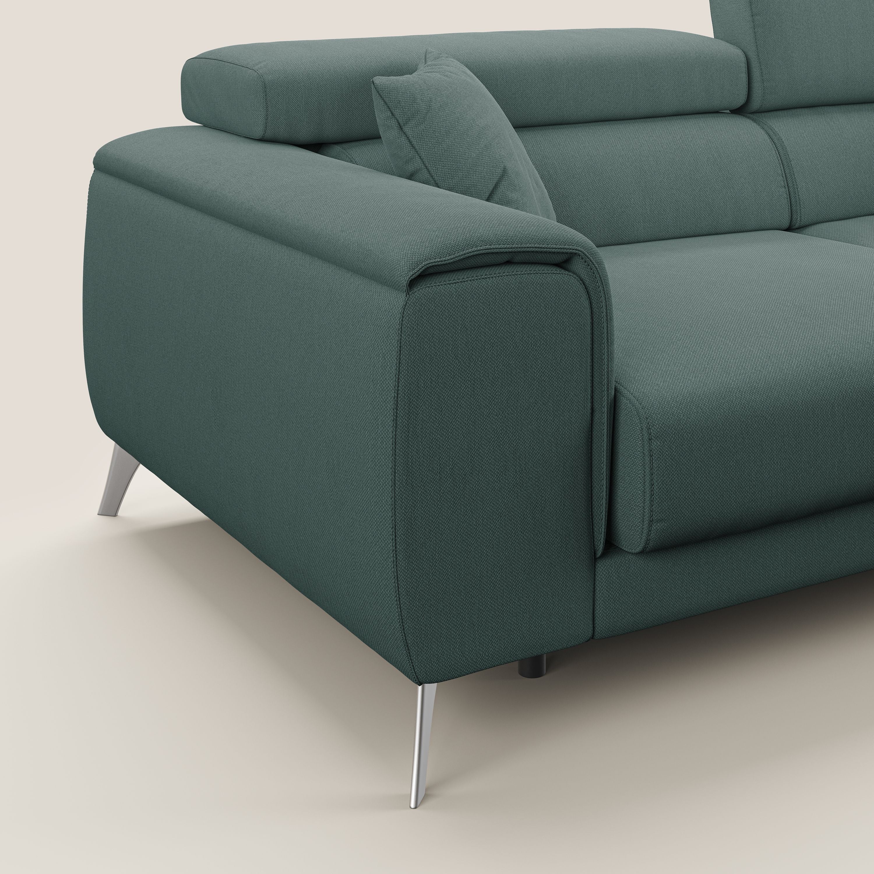 Fusion divano con sedute allungabili in tessuto smacchiabile T05 verde - divani.store