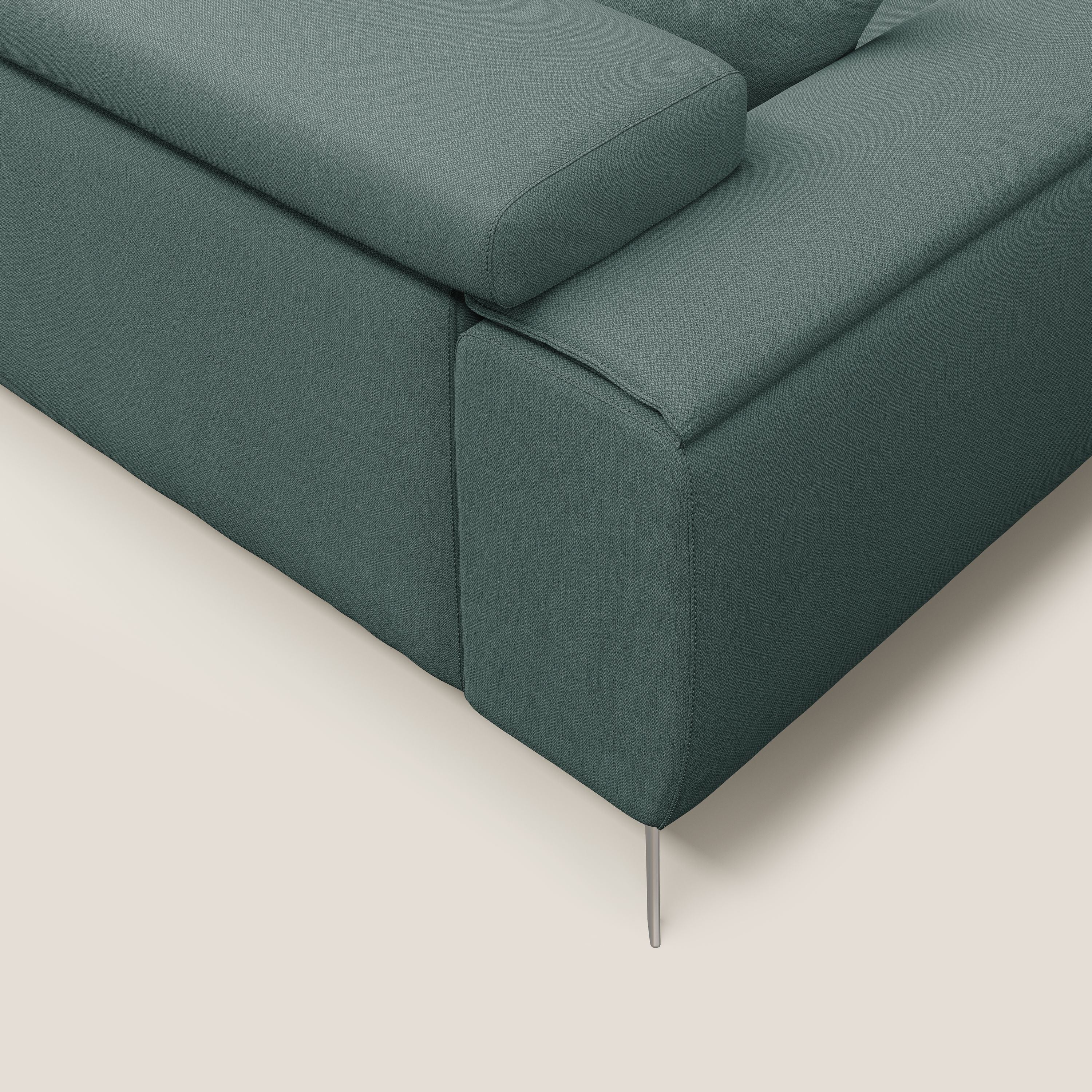 Fusion divano con sedute allungabili in tessuto smacchiabile T05 verde - divani.store