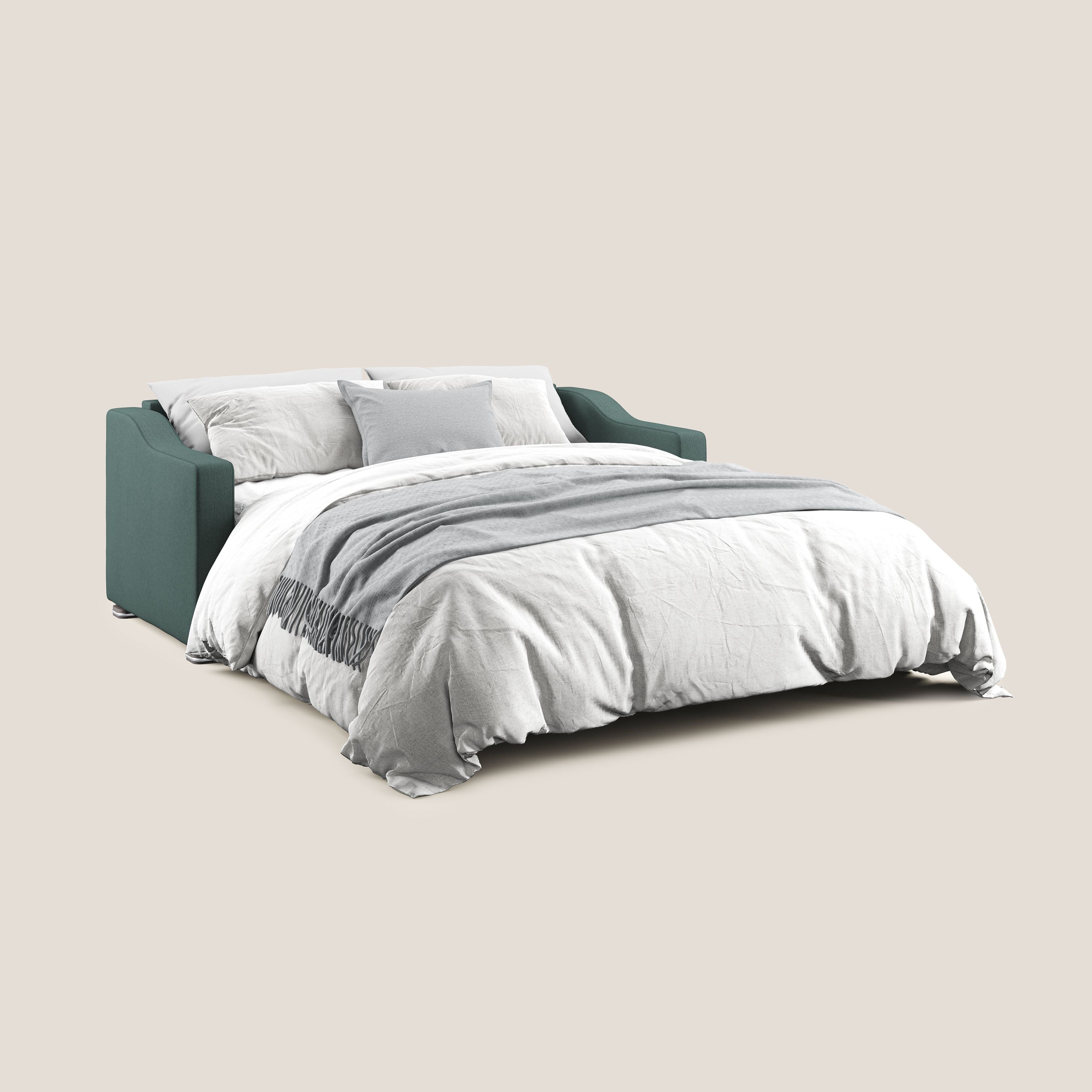 Amber divano letto matrimoniale in tessuto smacchiabile T05 verde - divani.store